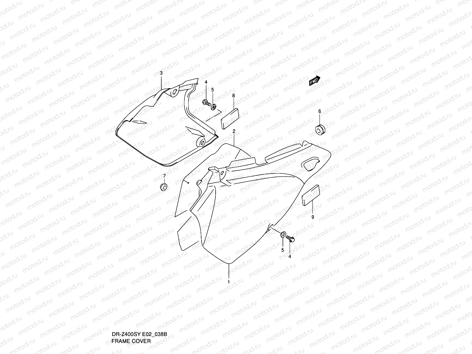 38B - FRAME COVER (MODEL K2)