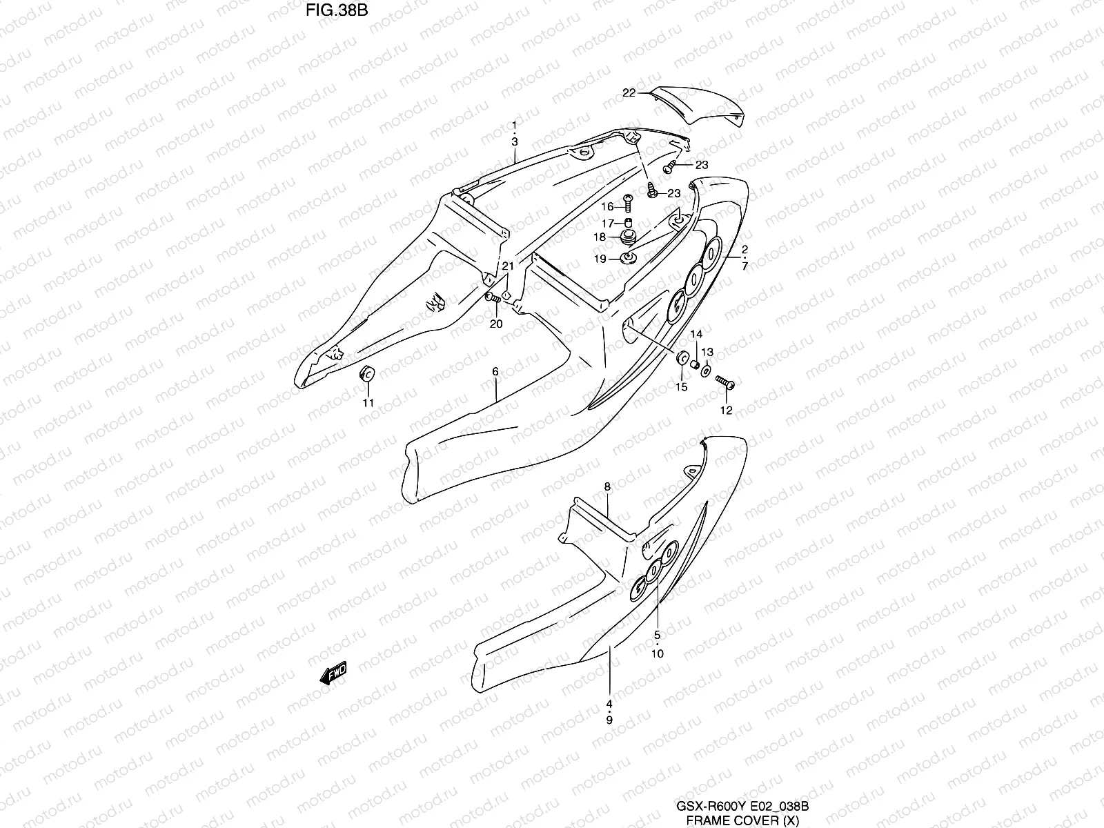 38B - FRAME COVER (MODEL X)
