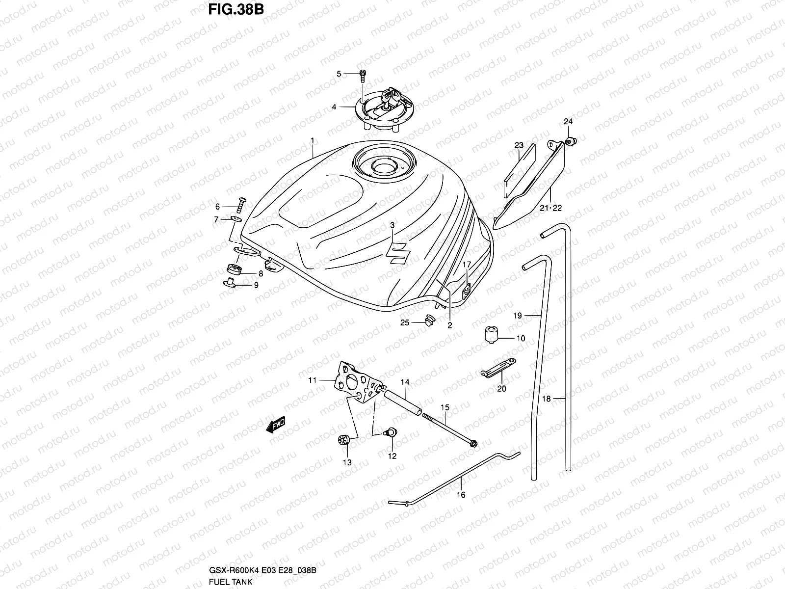 38B - FUEL TANK (GSX-R600XK5)