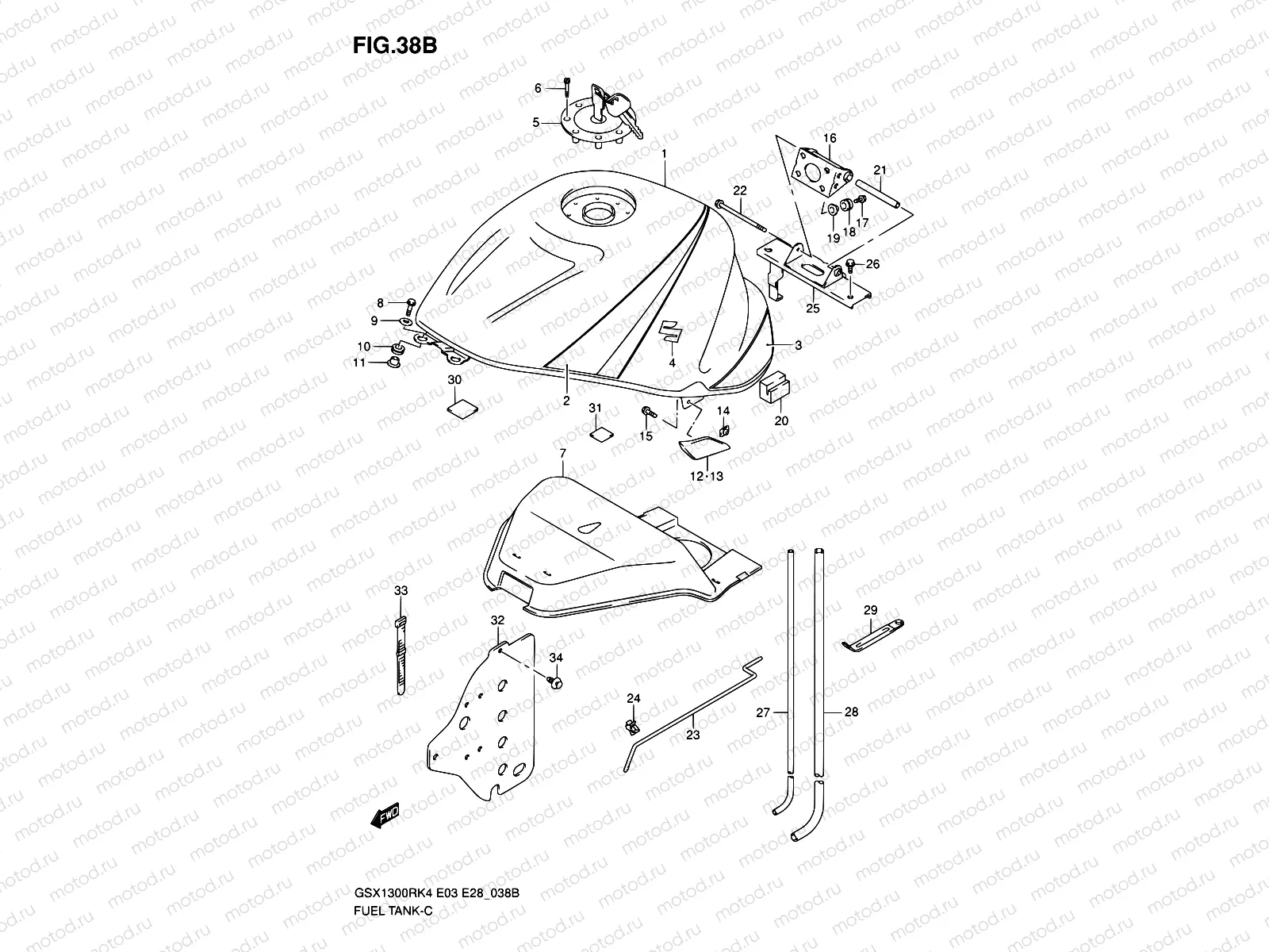 38B - FUEL TANK (GSX1300RK6)