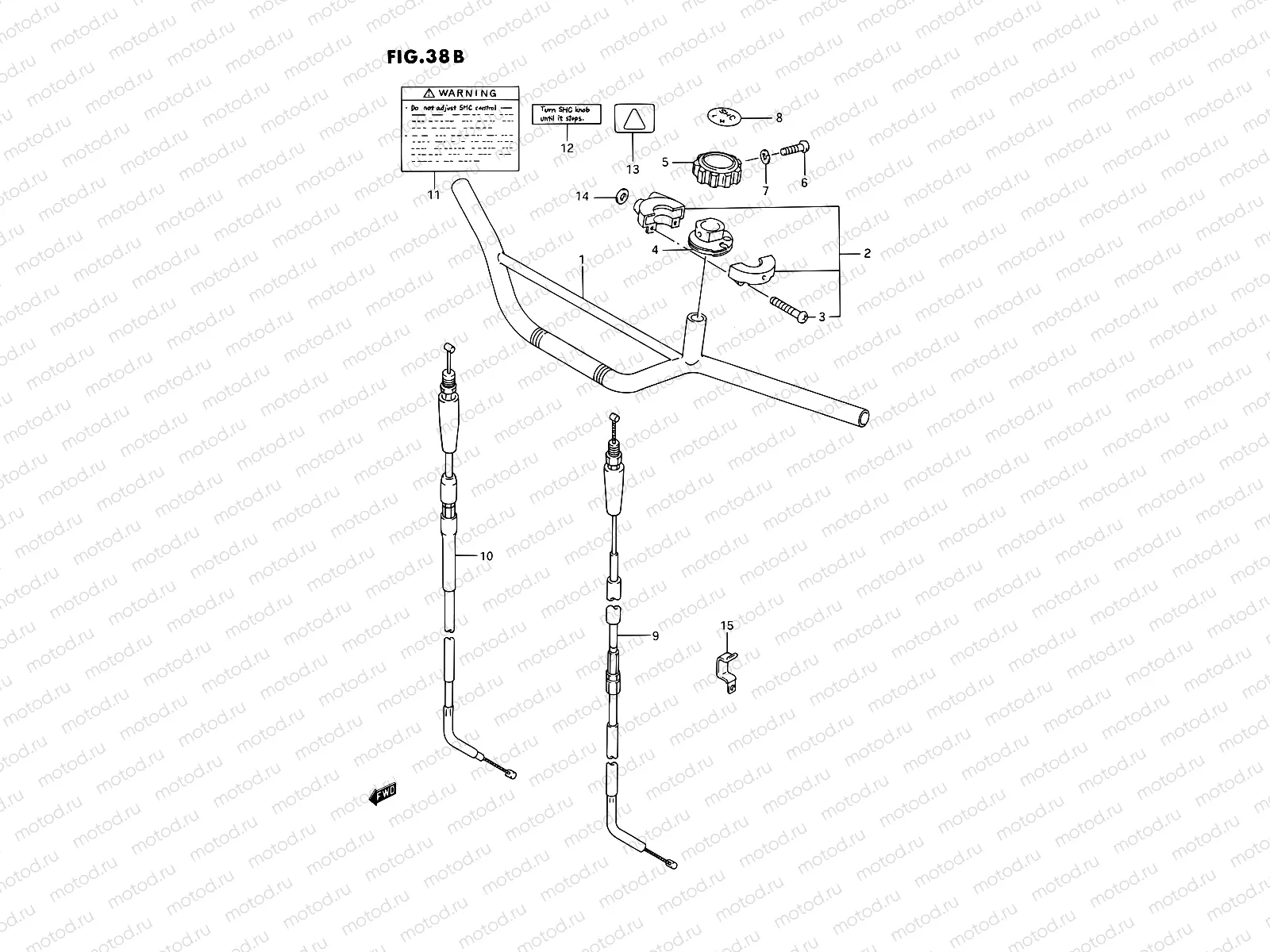 38B - HANDLEBAR (DR350SHN/SHP/SHR)