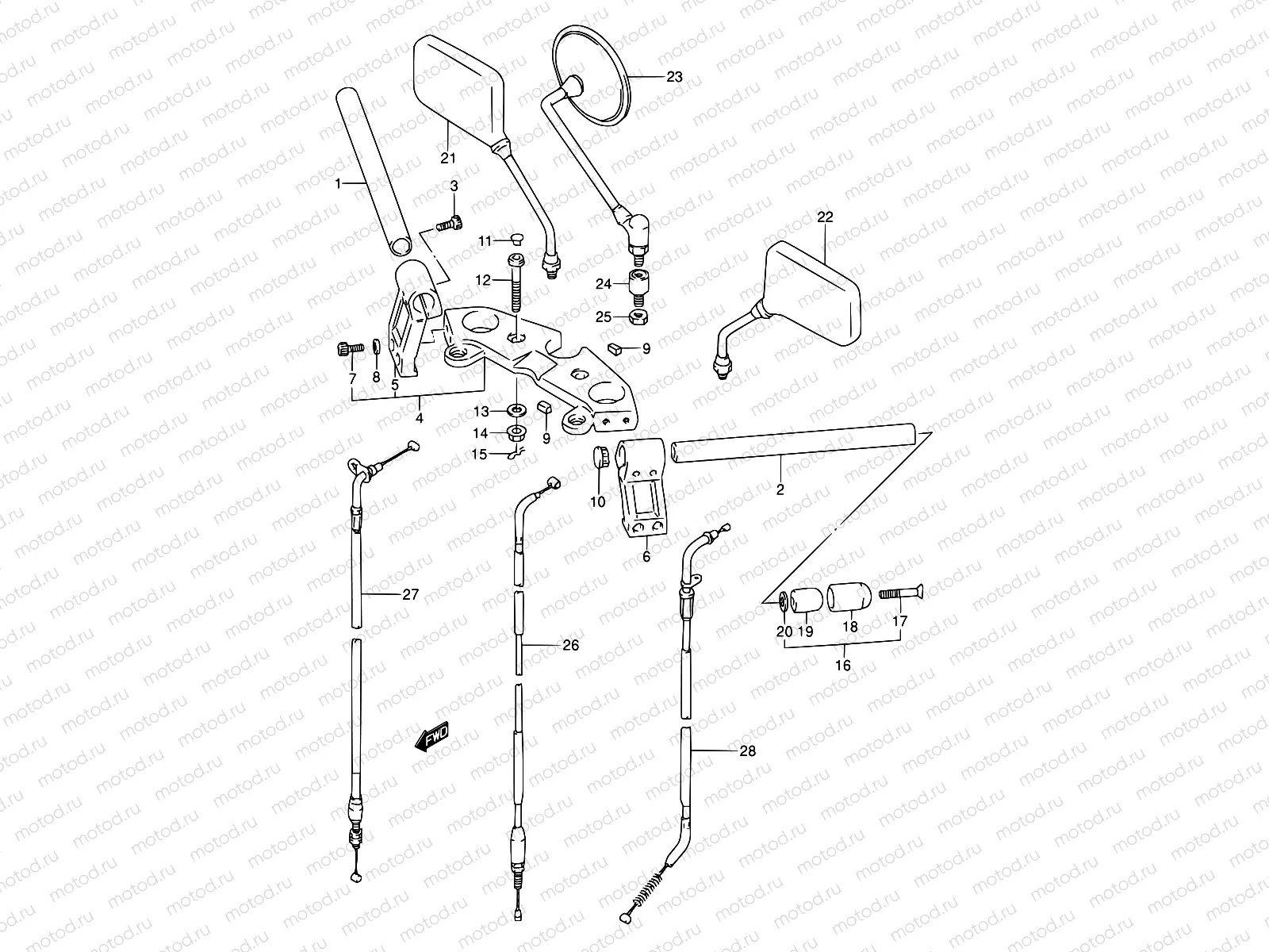38B - HANDLEBAR (MODEL R)
