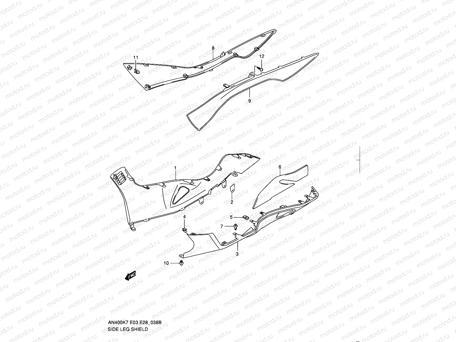 38B - SIDE LEG SHIELD (MODEL L0)
