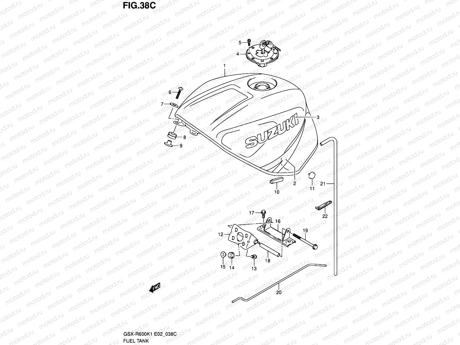 38C - FUEL TANK (GSX-R600K3)