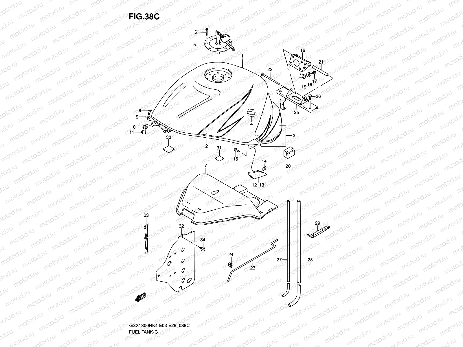 38C - FUEL TANK (GSX1300RZK6)