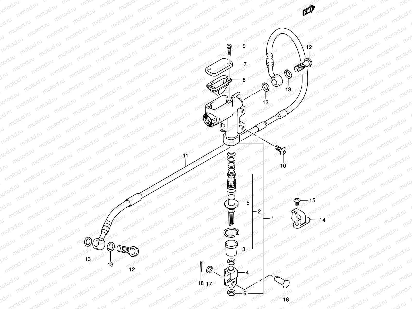 38C - REAR MASTER CYLINDER (MODEL K5/K6)