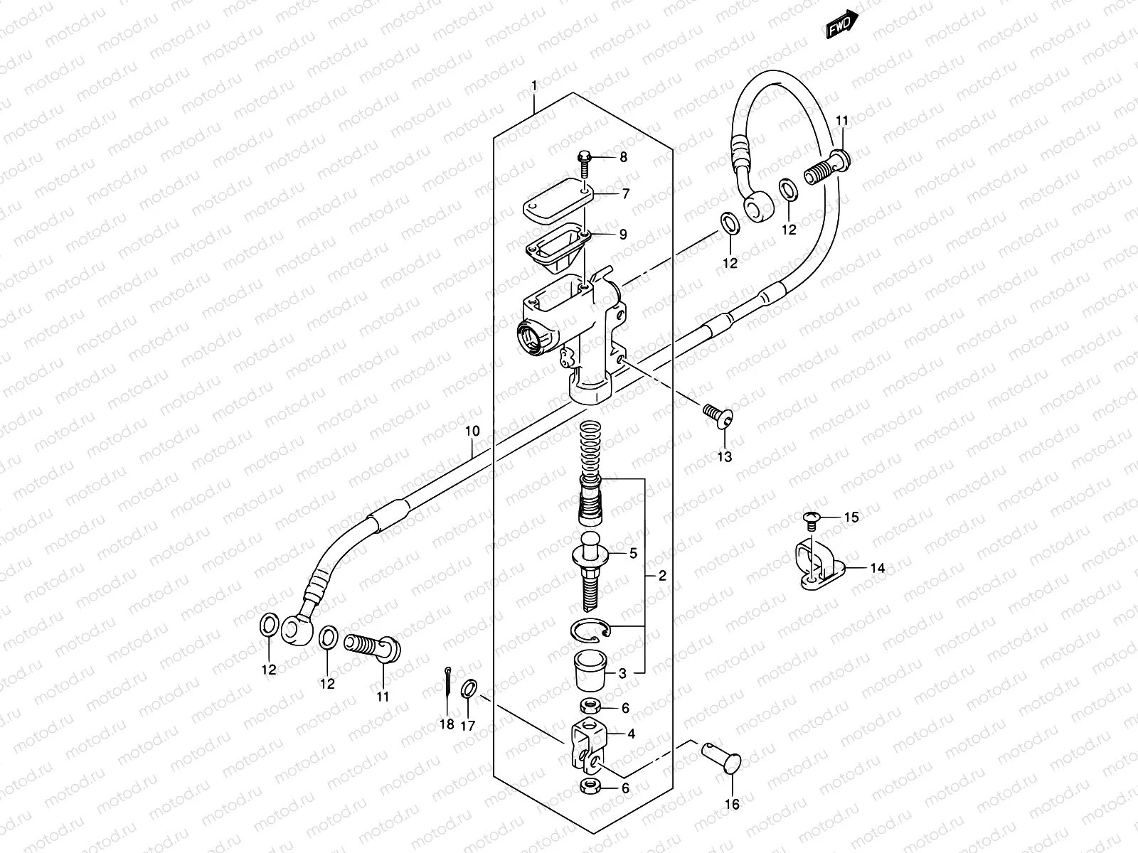 38C - REAR MASTER CYLINDER (MODEL K5/K6)