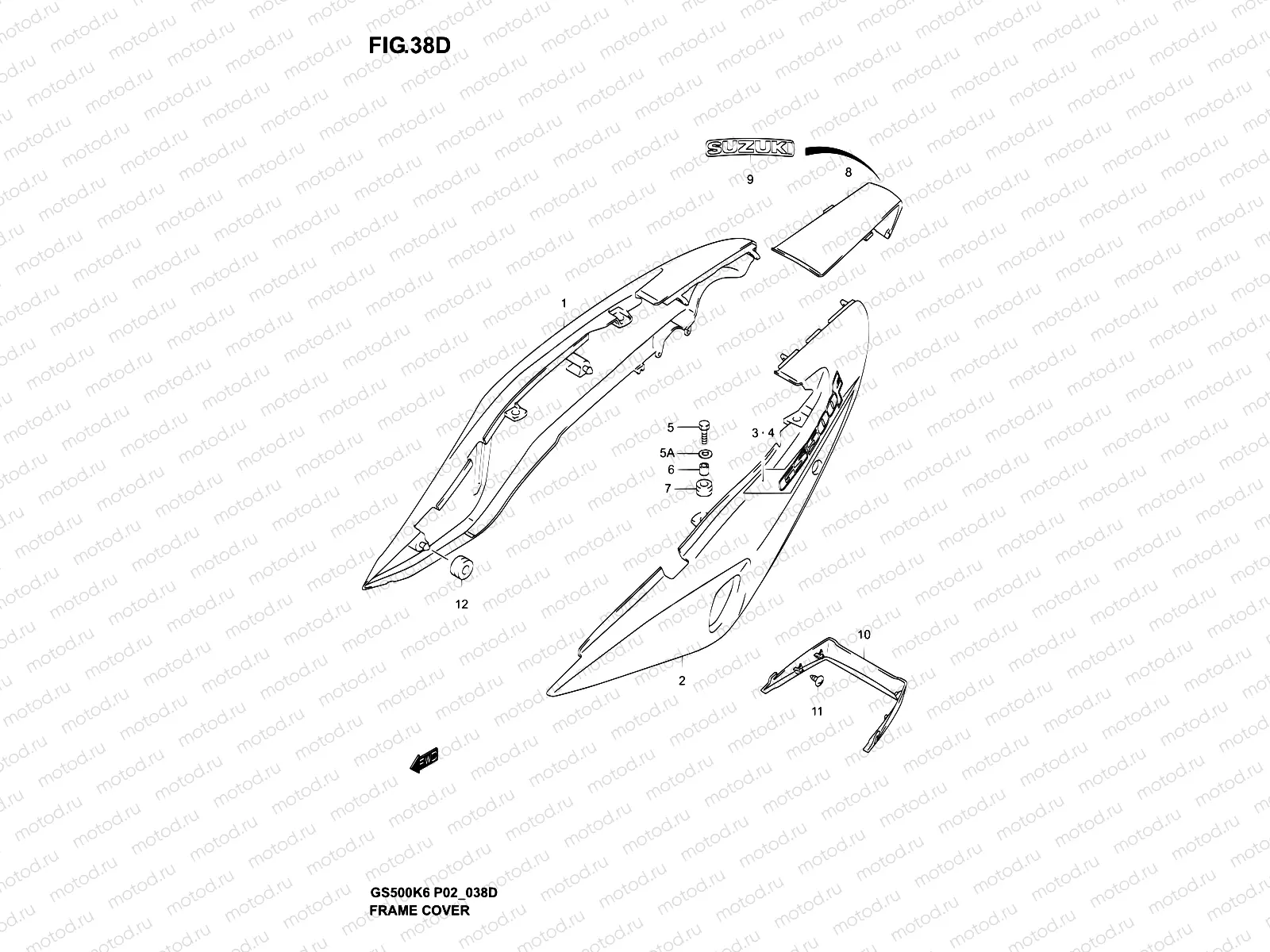 38D - FRAME COVER (GS500FK5/FUK5)
