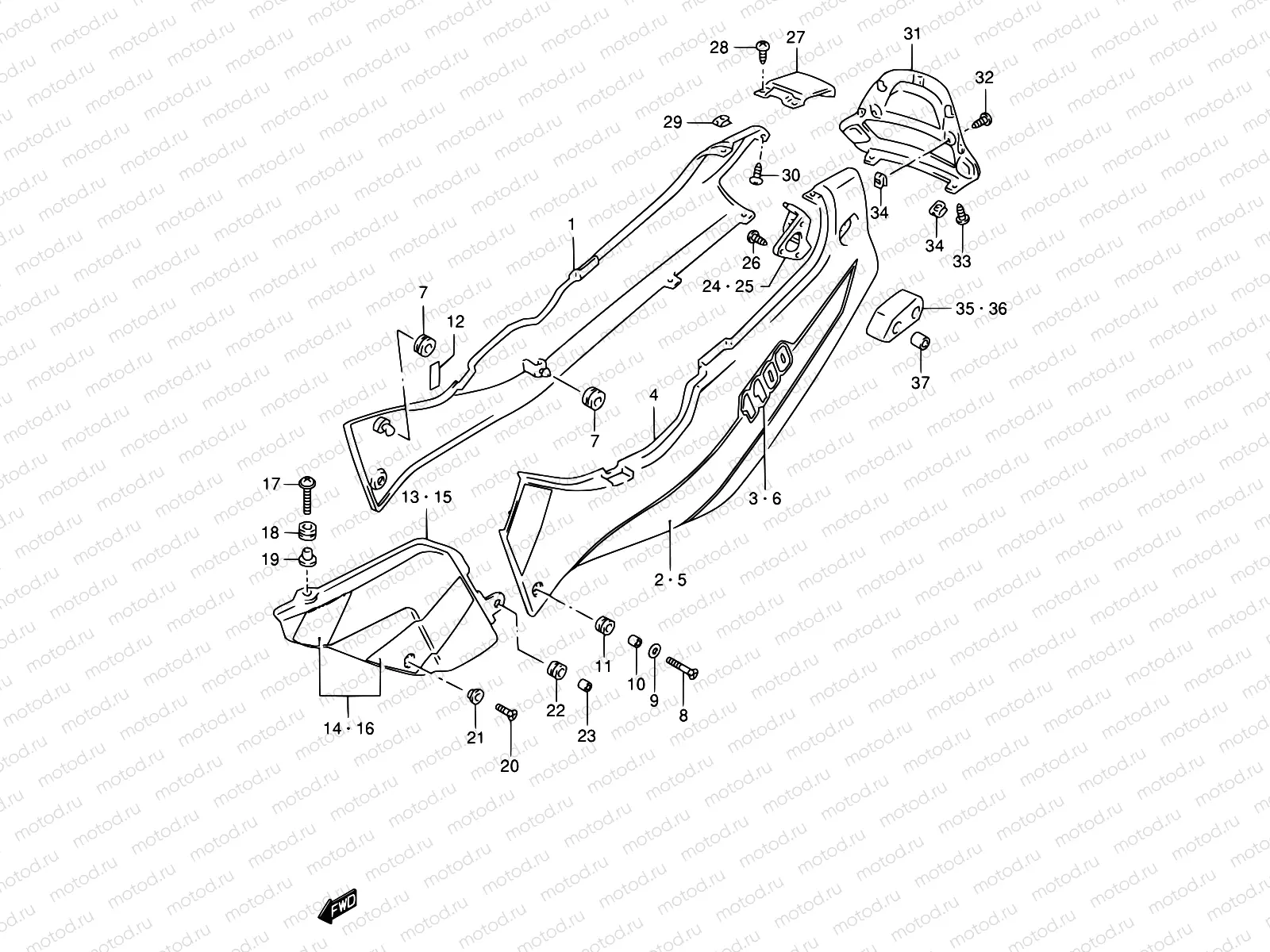 38D - FRAME COVER (MODEL V/W)