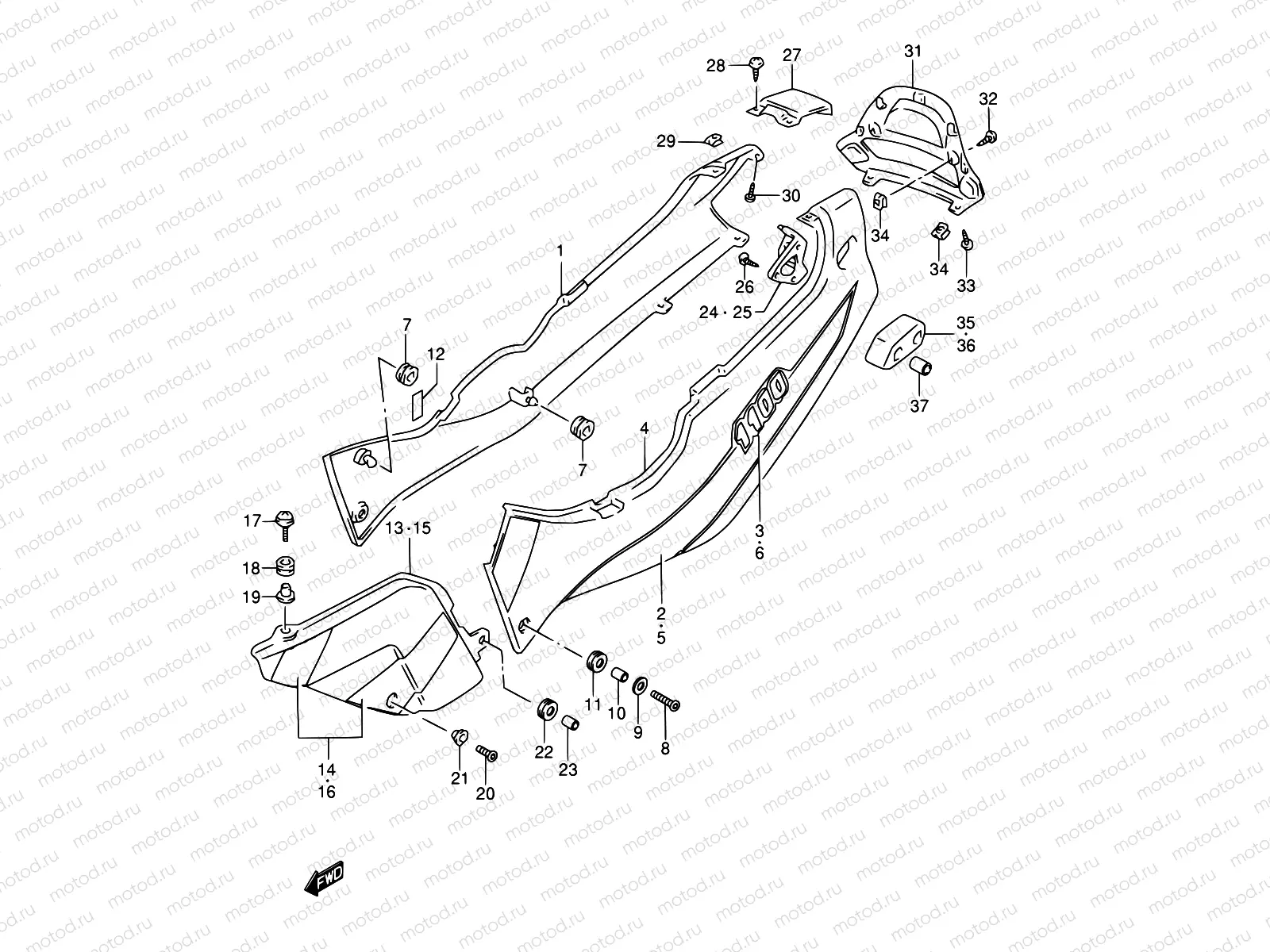 38D - FRAME COVER (MODEL V/W)