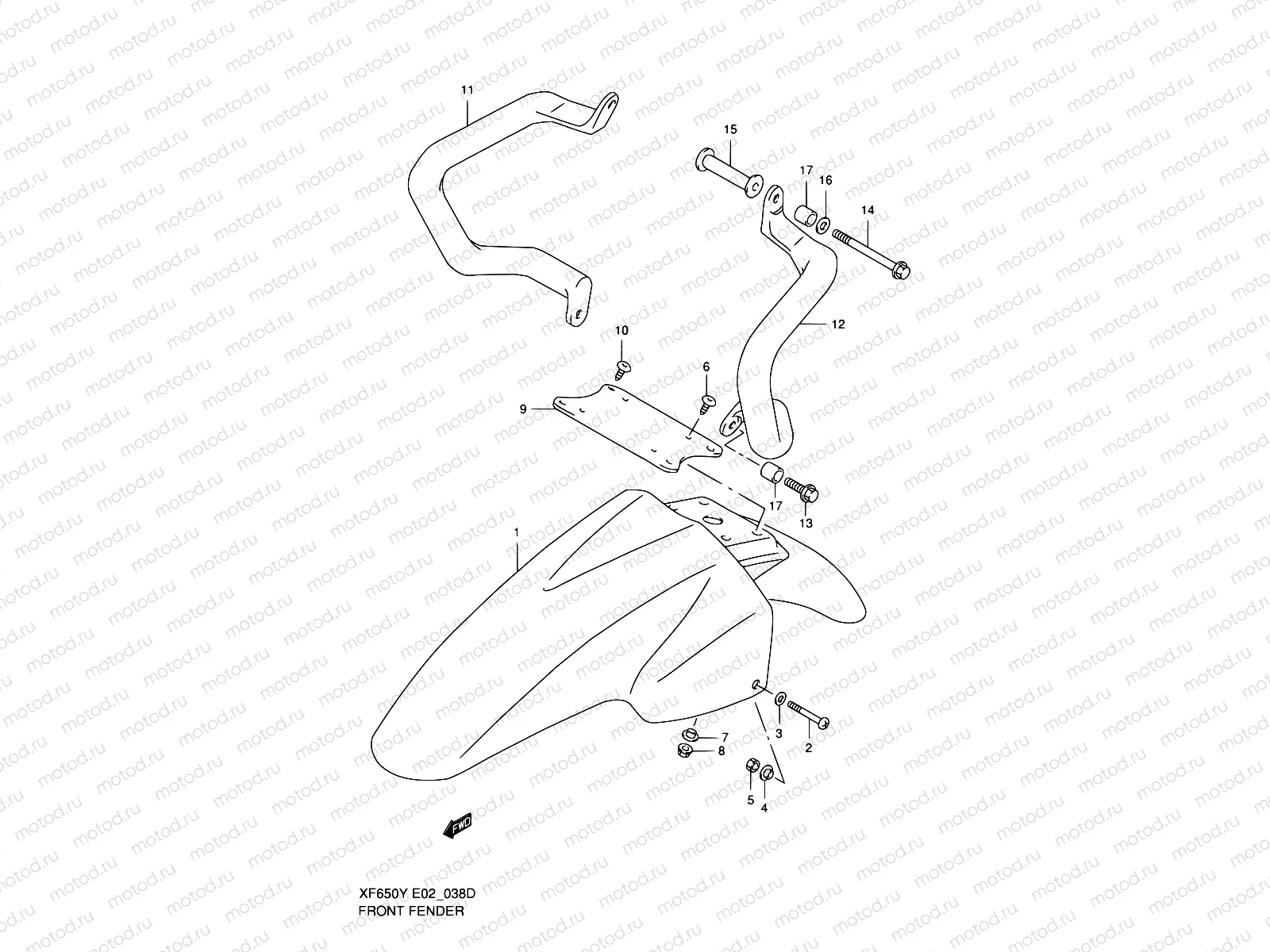 38D - FRONT FENDER (MODEL K1)