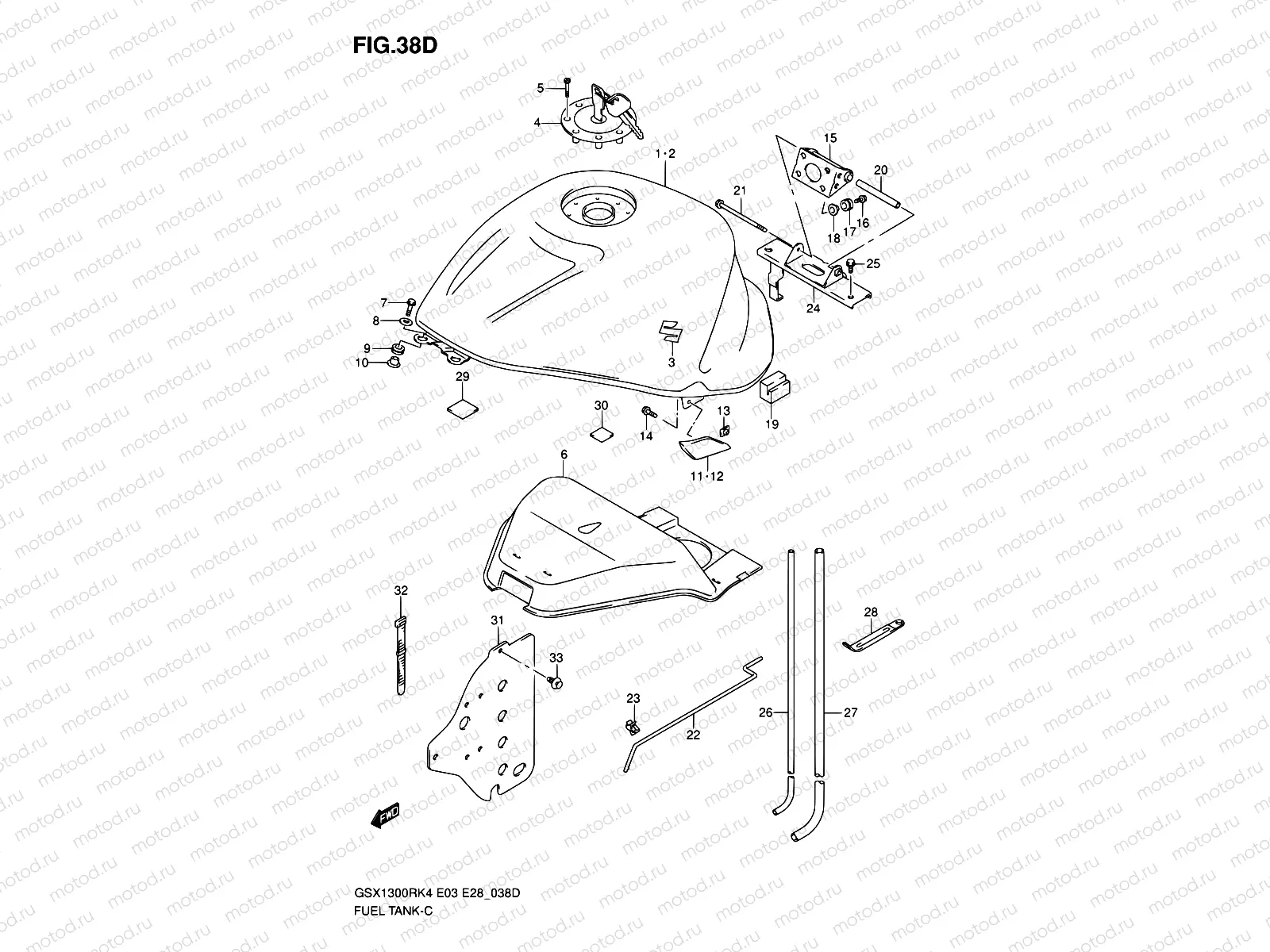 38D - FUEL TANK (GSX1300RZK7)