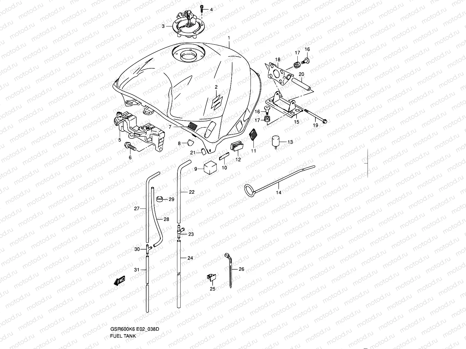 38D - FUEL TANK (MODEL L0)