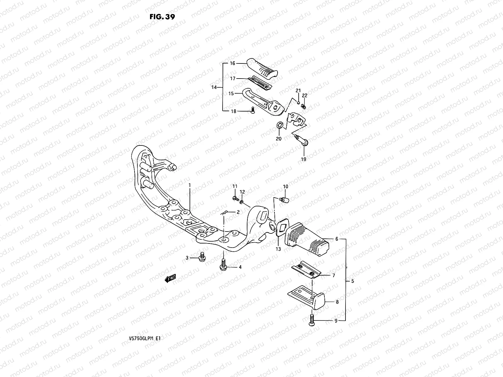 39 - FOOTREST (MODEL H/J/K/L/M)