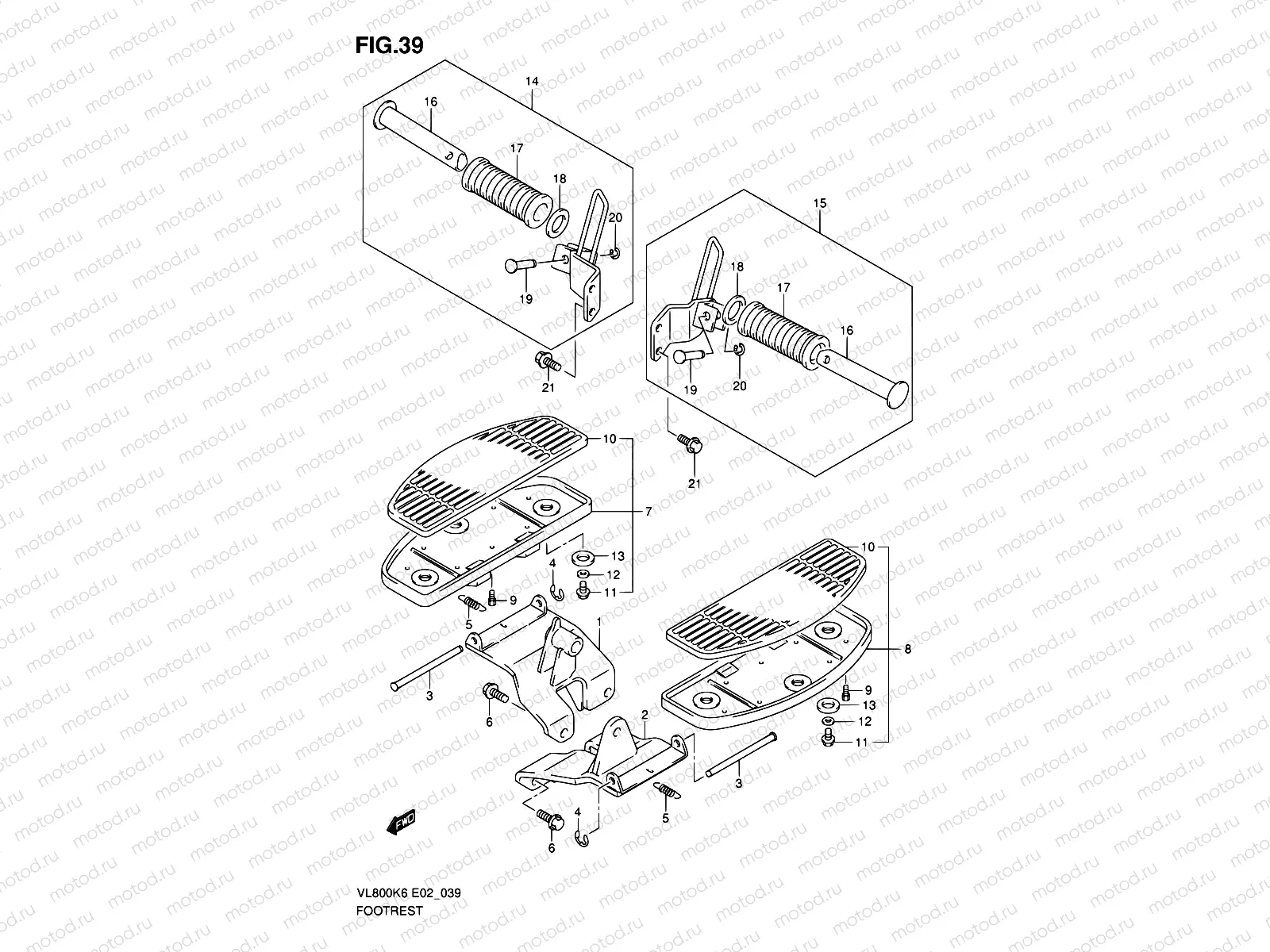39 - FOOTREST (MODEL K6/K7/K8)