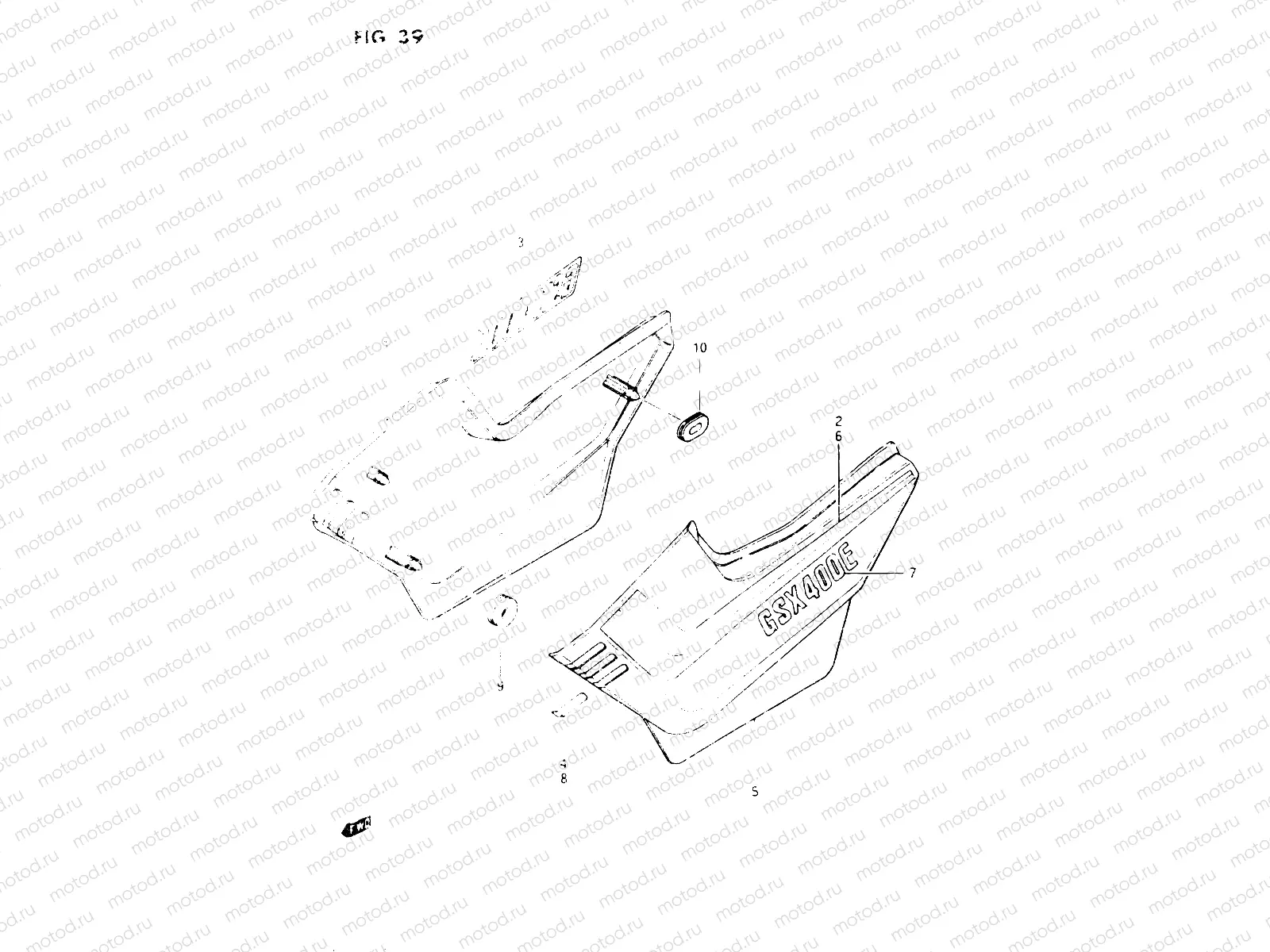 39 - FRAME COVER (GSX400EE)