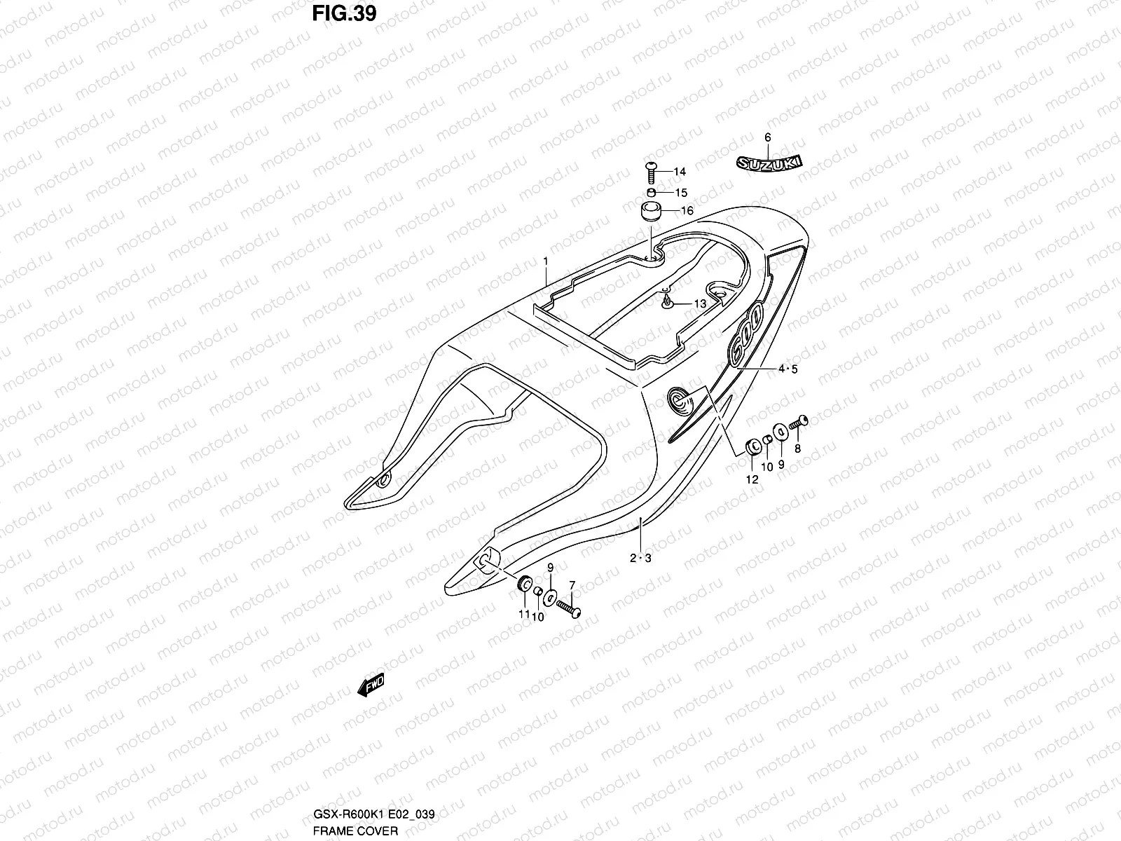 39 - FRAME COVER (MODEL K1)