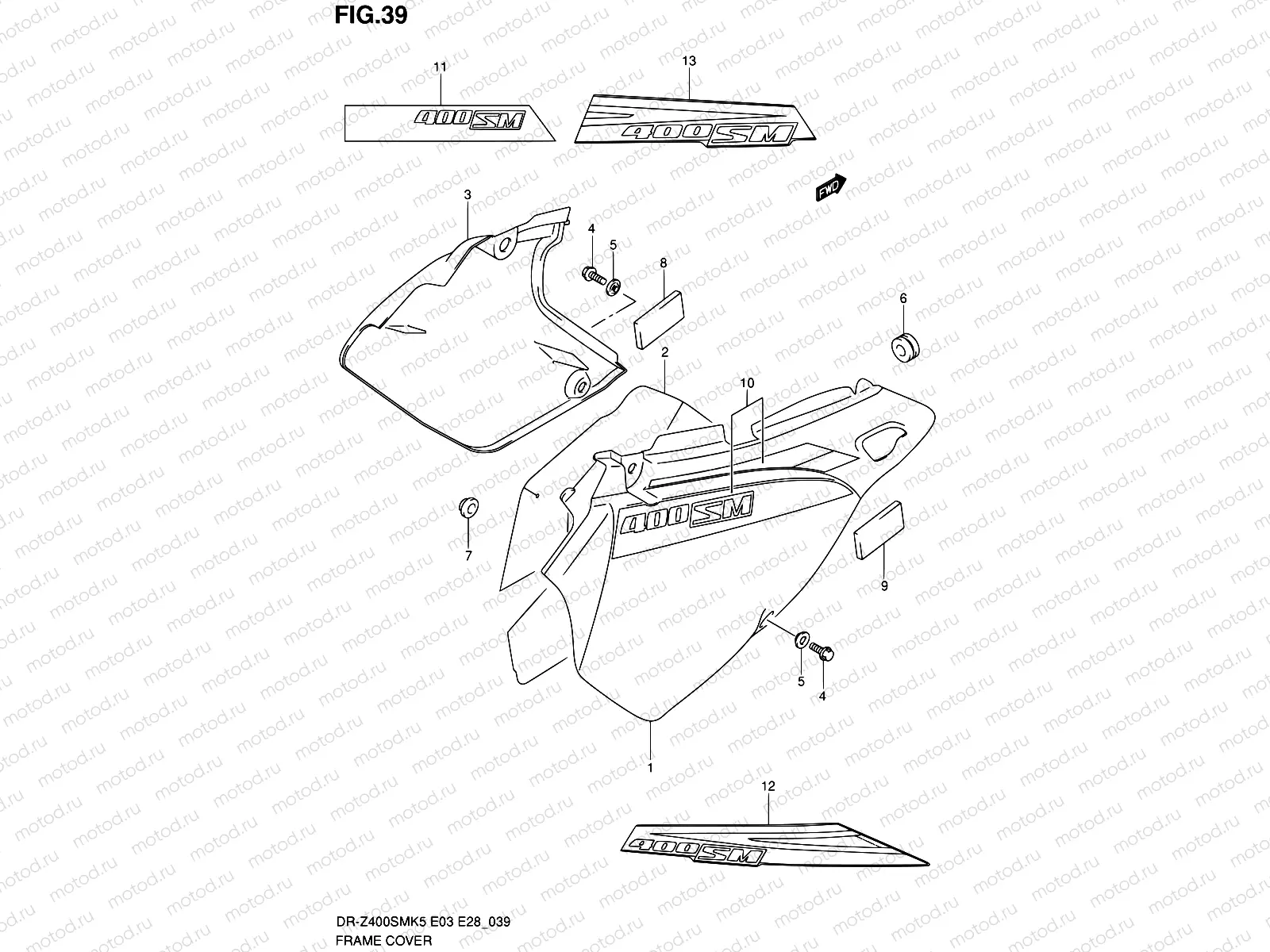 39 - FRAME COVER (MODEL K5/K6)