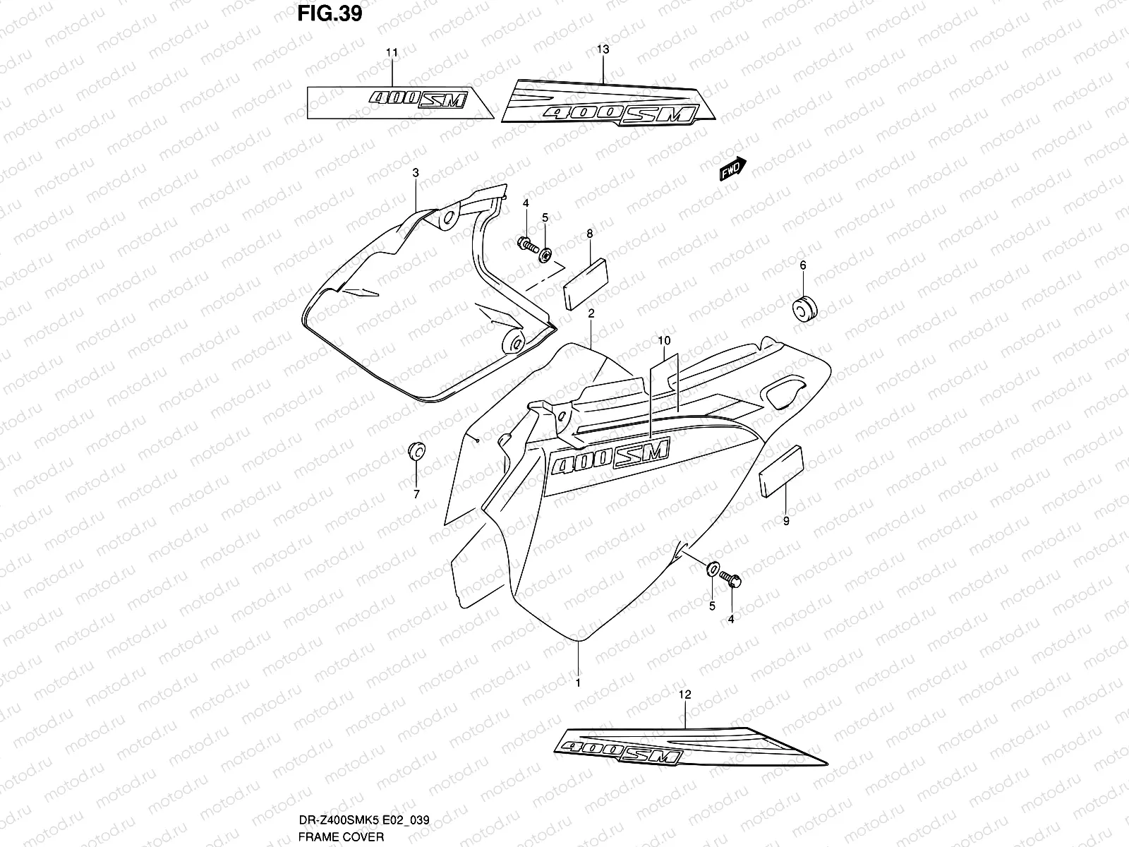 39 - FRAME COVER (MODEL K5/K6)