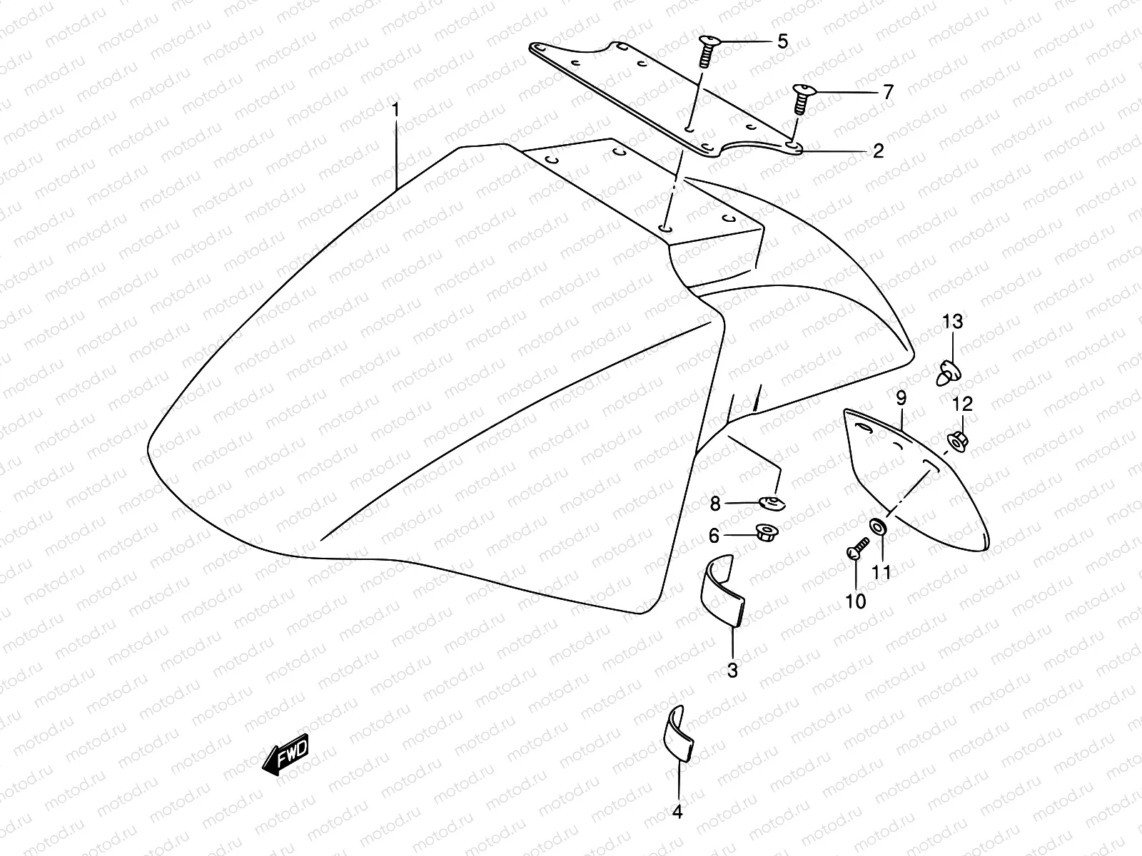 39 - FRONT FENDER (MODEL K/L/M/N/P/R)