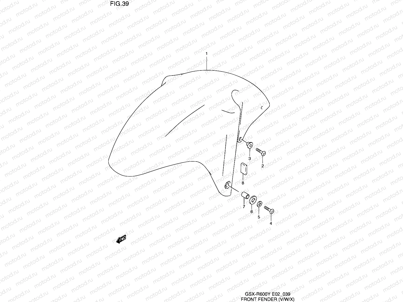 39 - FRONT FENDER (MODEL V/W/X)