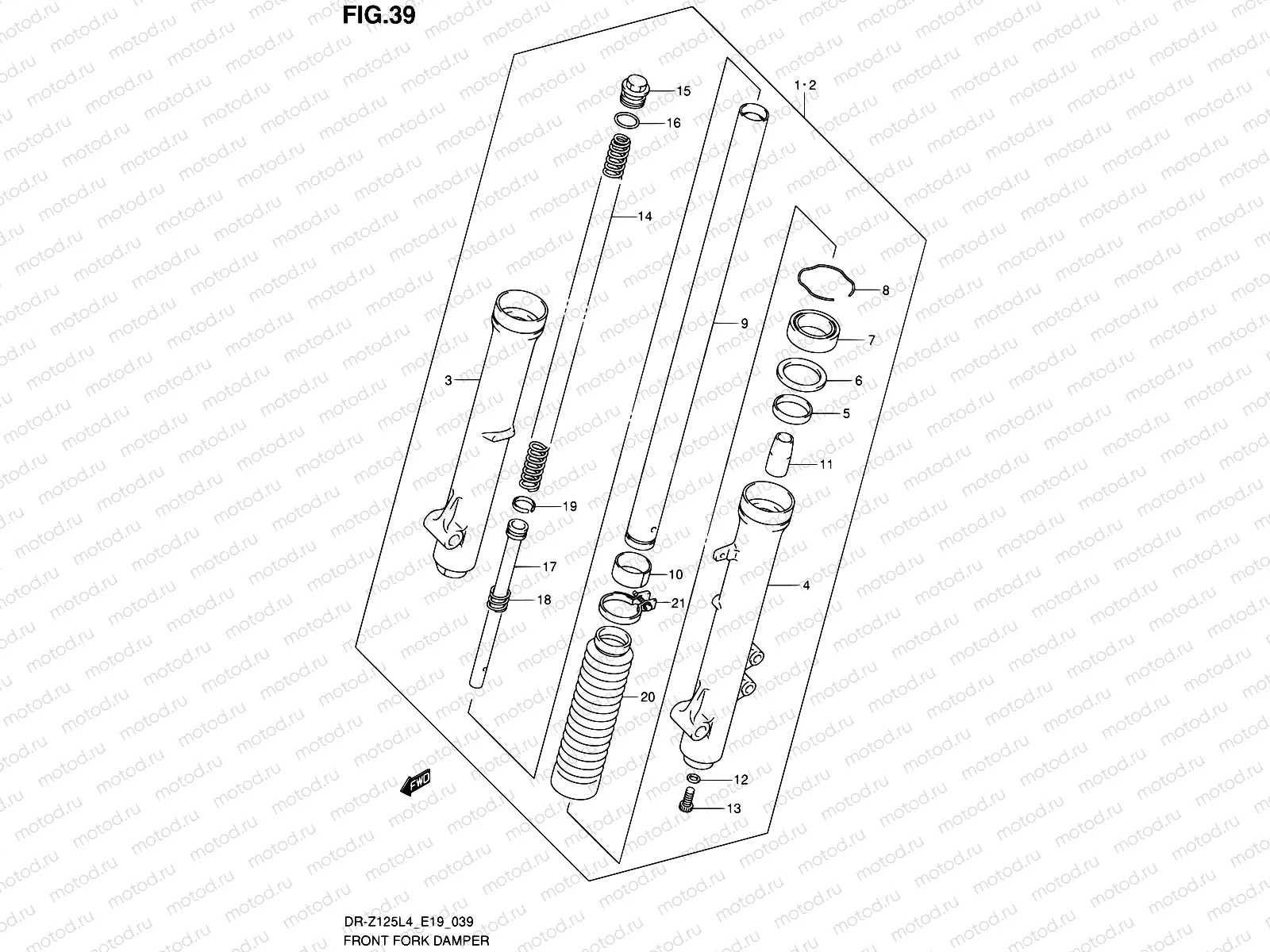 39 - FRONT FORK DAMPER (DR-Z125LL4 E19)