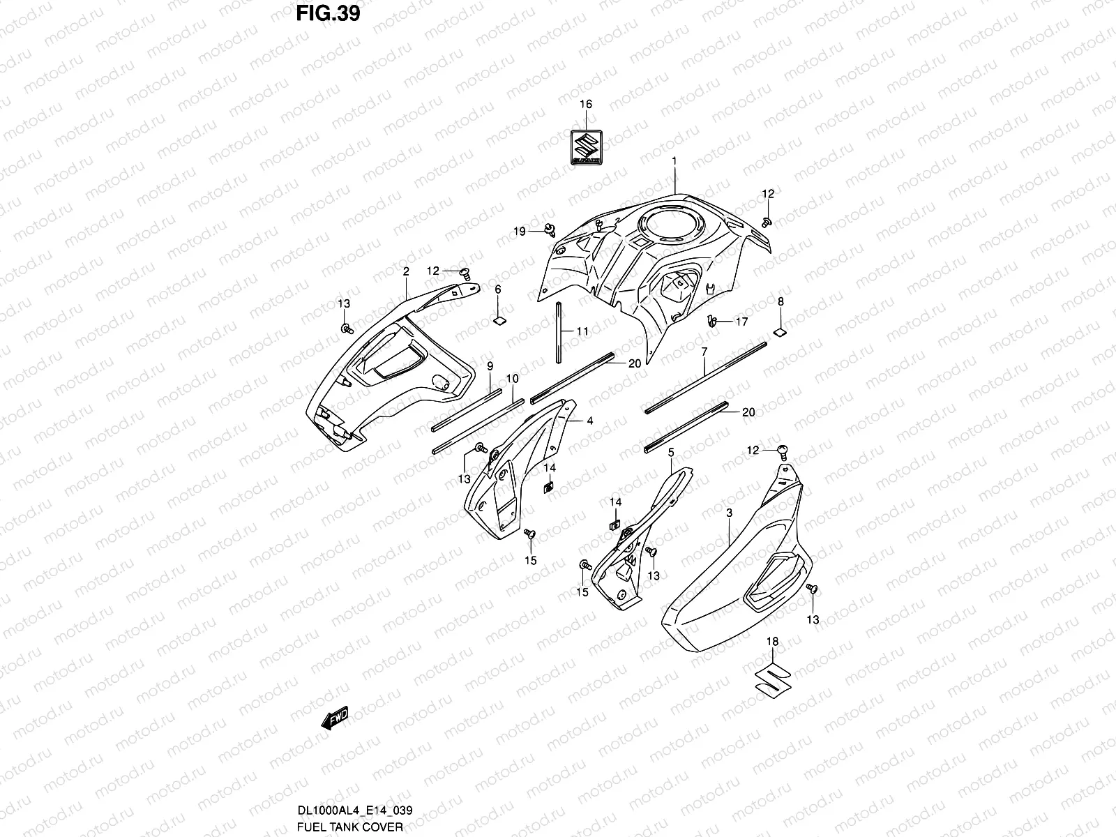 39 - FUEL TANK COVER