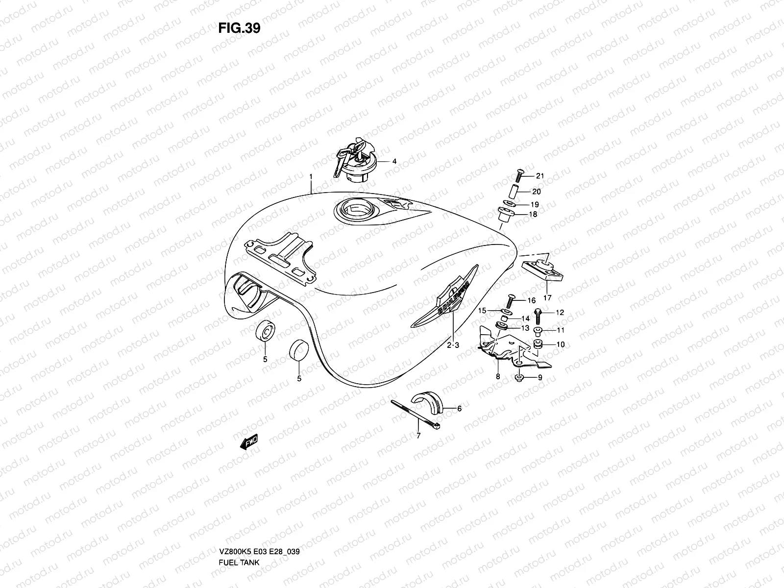 39 - FUEL TANK (MODEL K5/K6)