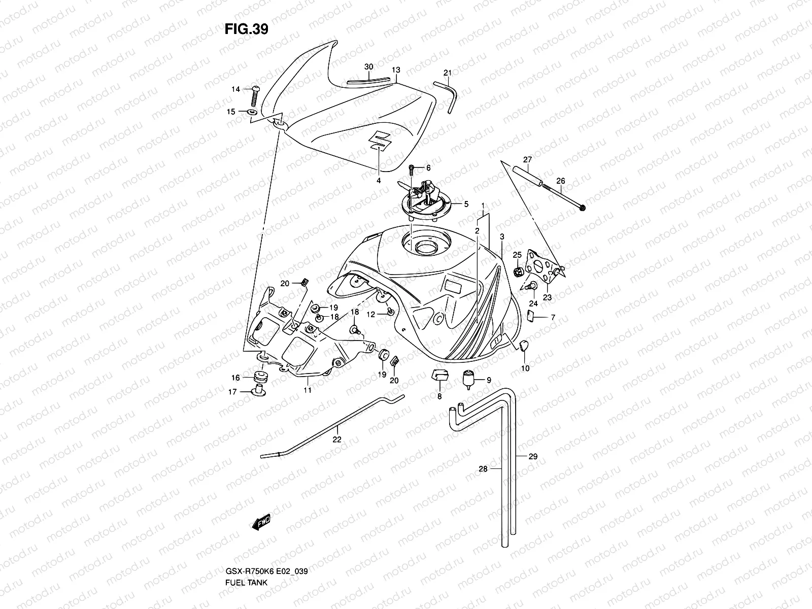 39 - FUEL TANK (MODEL K6)