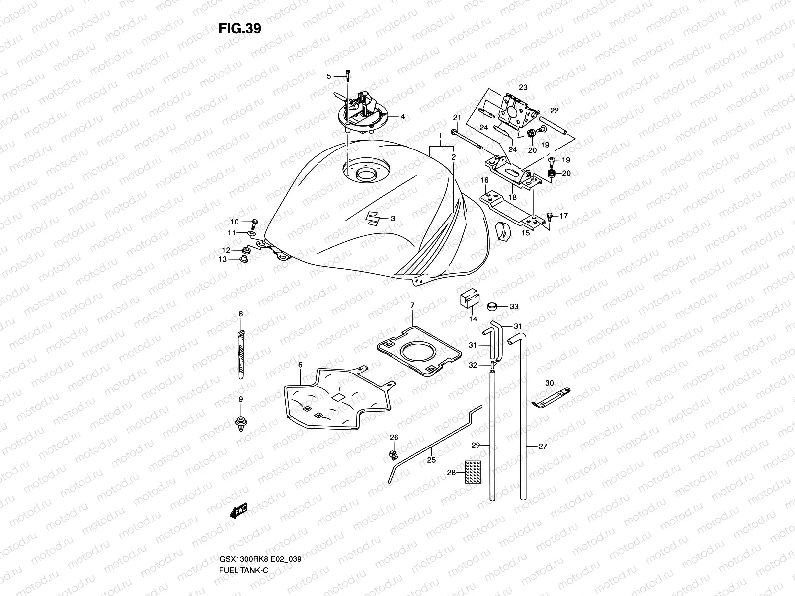 39 - FUEL TANK (MODEL K8)