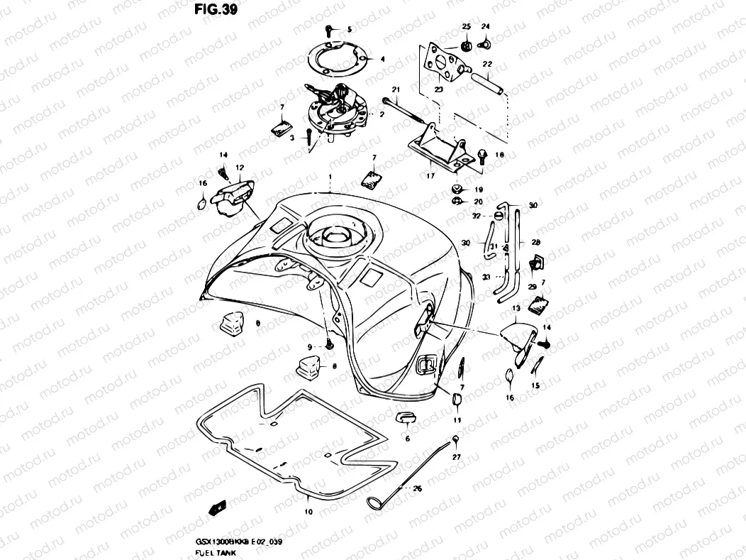 39 - FUEL TANK (MODEL K8/K9)