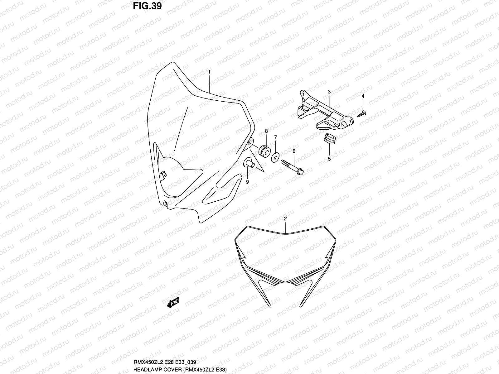 39 - HEADLAMP COVER (RMX450ZL2 E33)