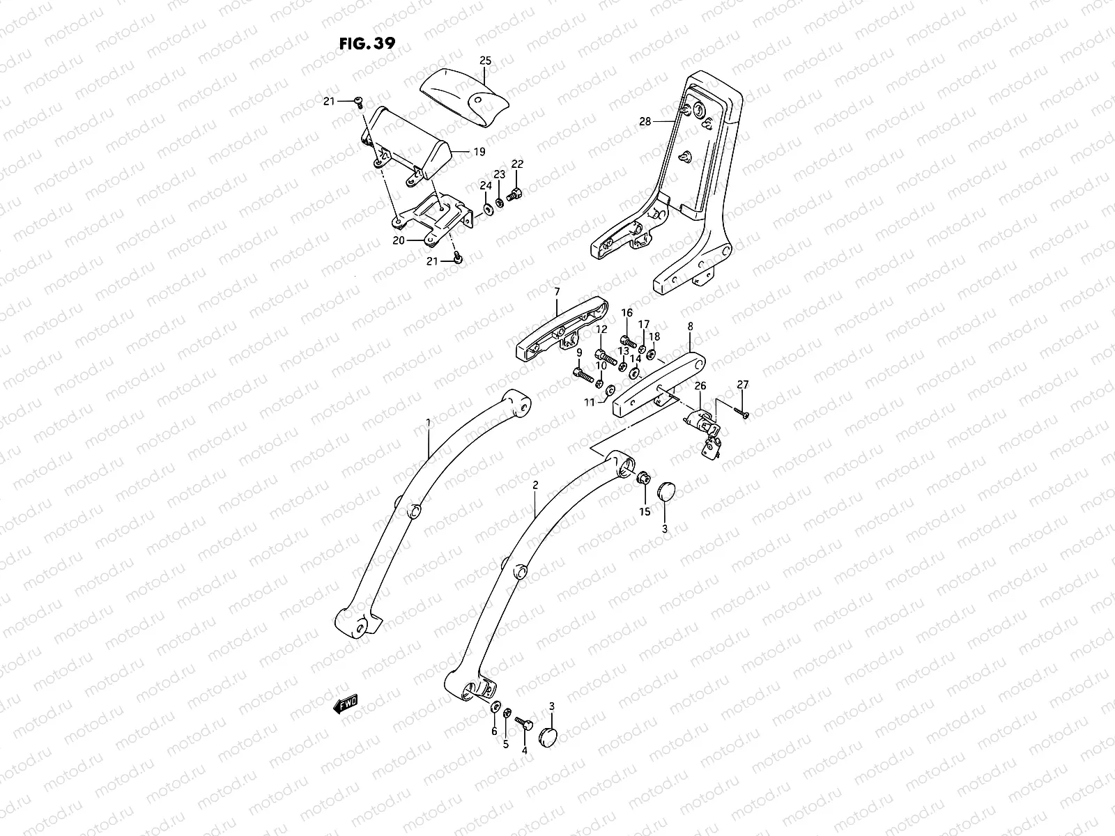 39 - PILLION RIDER HANDLE (MODEL H/J/K/L/M/N/P/R E22)