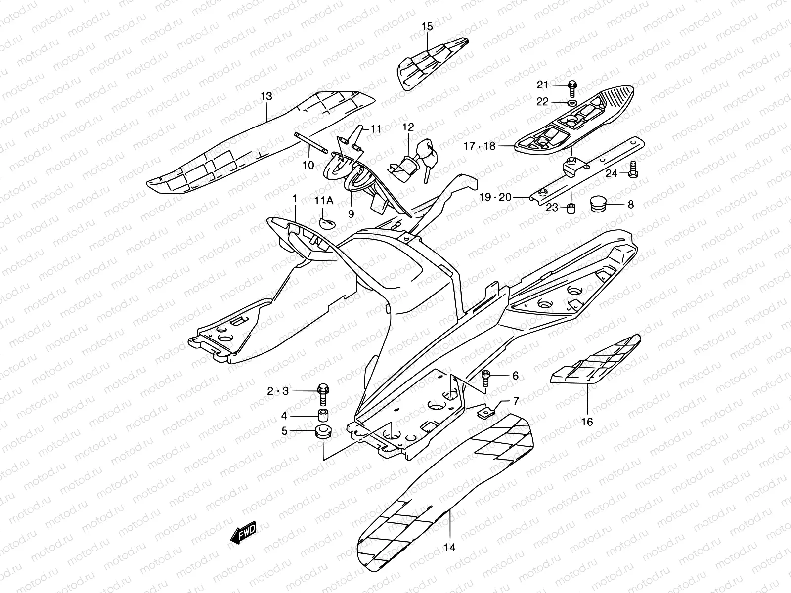 39 - REAR LEG SHIELD (MODEL W/X)
