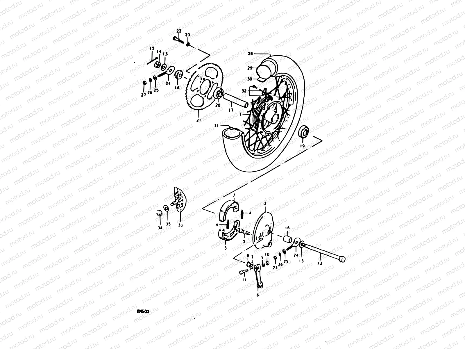39 - REAR WHEEL (RM50T, RM50X)