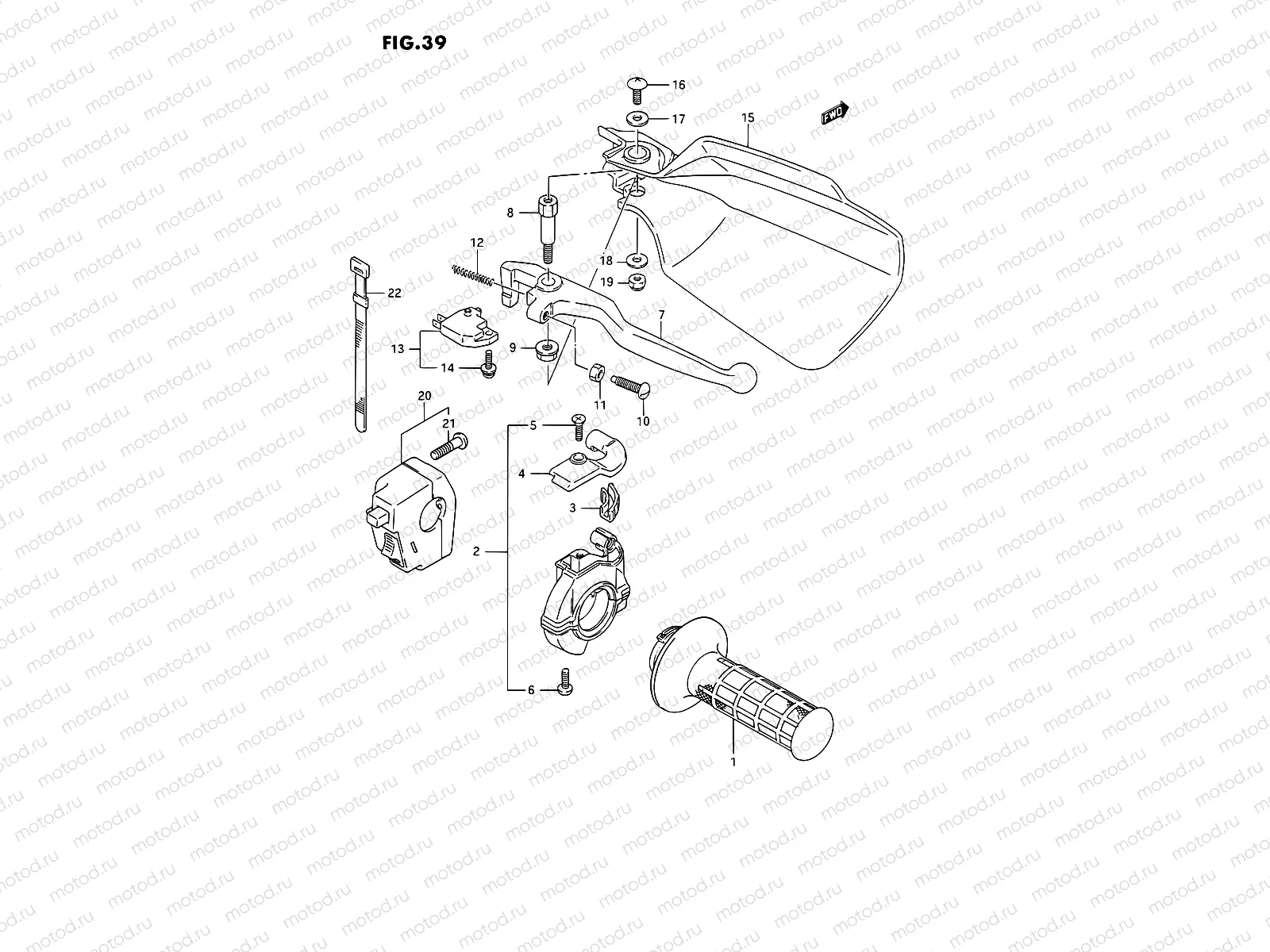 39 - RIGHT HANDLE SWITCH (DR350SL/SM,DR350SN/SP/SR E24)