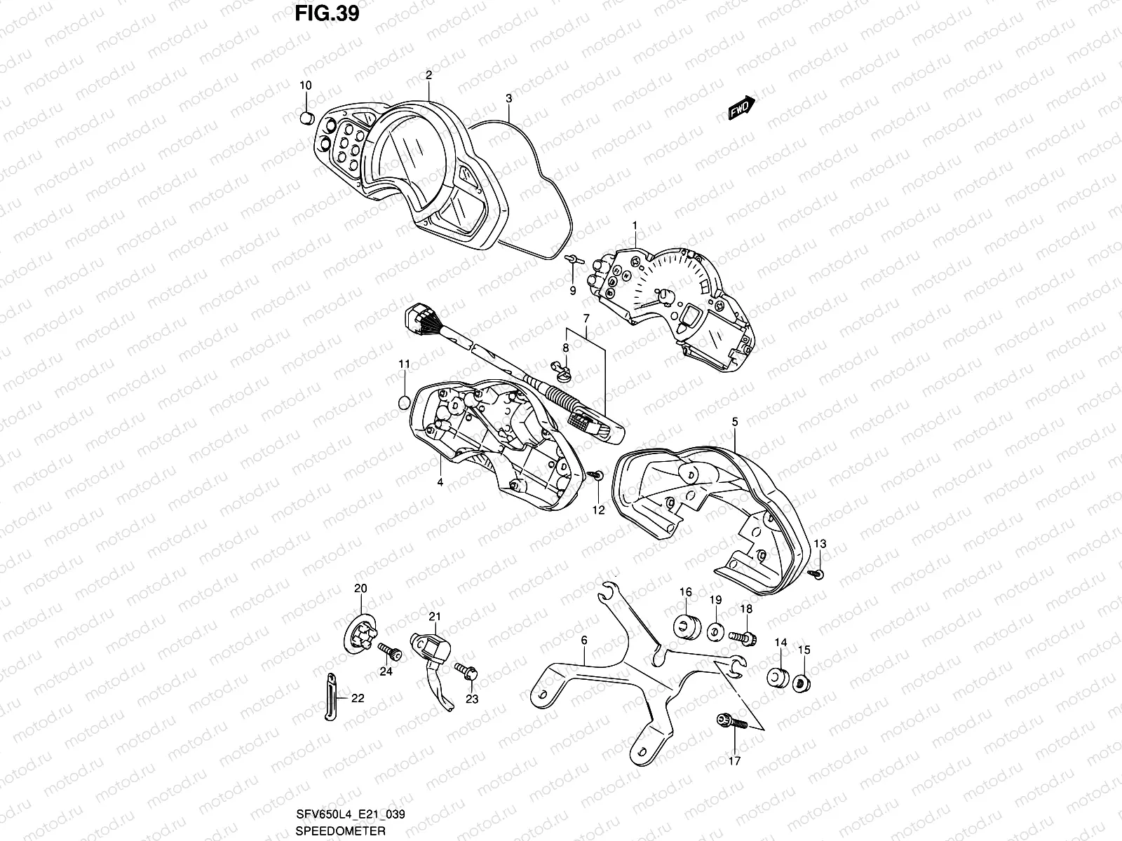 39 - SPEEDOMETER (SFV650UAL4 E21)