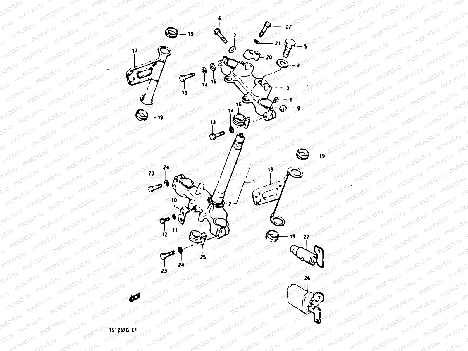39 - STEERING STEM (MODEL E)