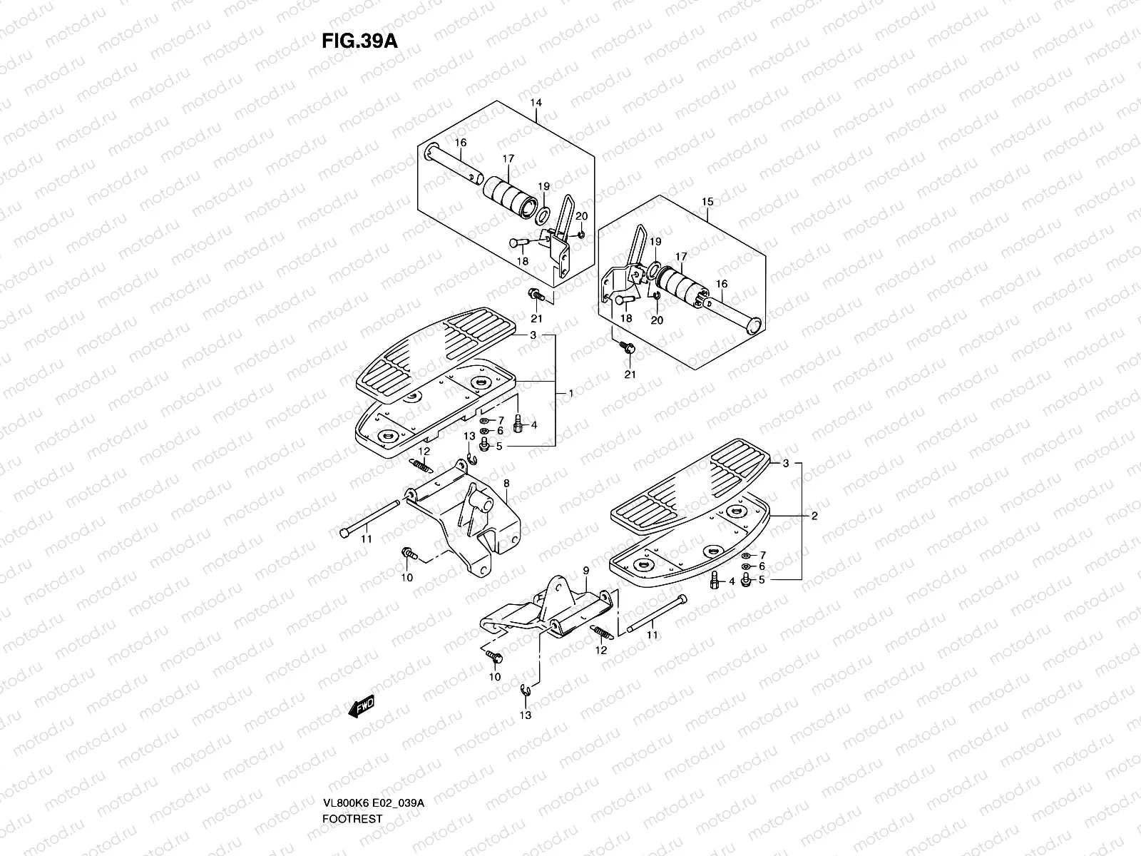 39A - FOOTREST (MODEL K9/L0)