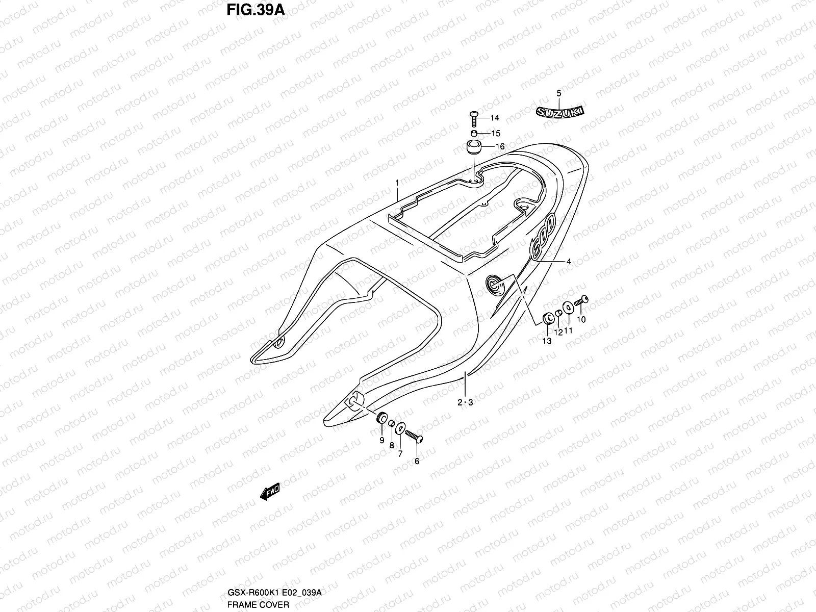 39A - FRAME COVER (MODEL K2)
