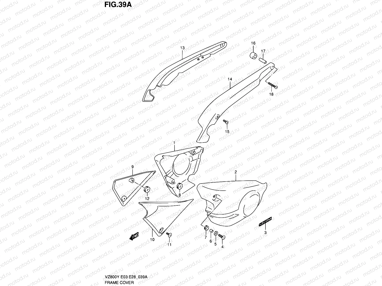 39A - FRAME COVER (MODEL K2/K3)