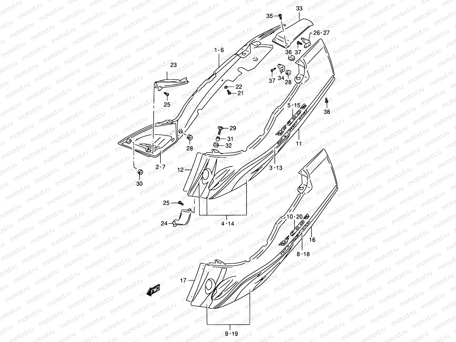39A - FRAME COVER (MODEL T/V)