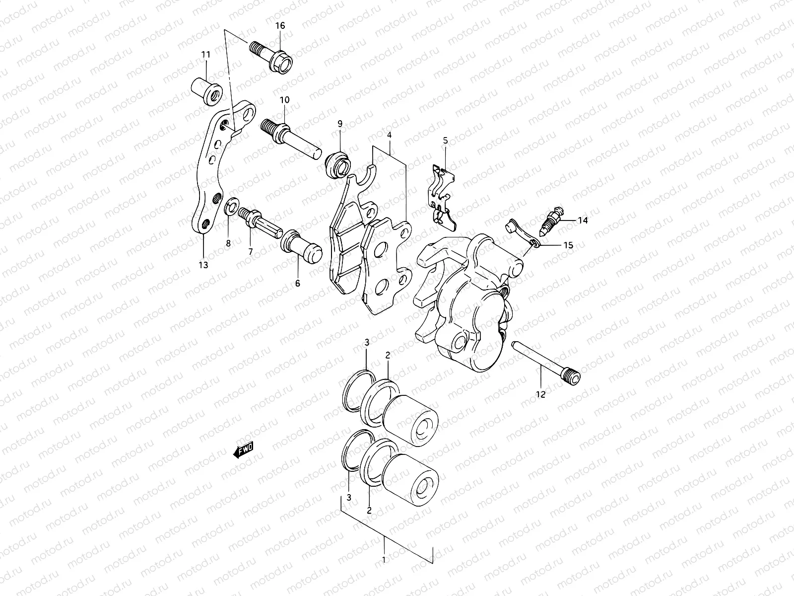 39A - FRONT CALIPER (MODEL N/P/R)
