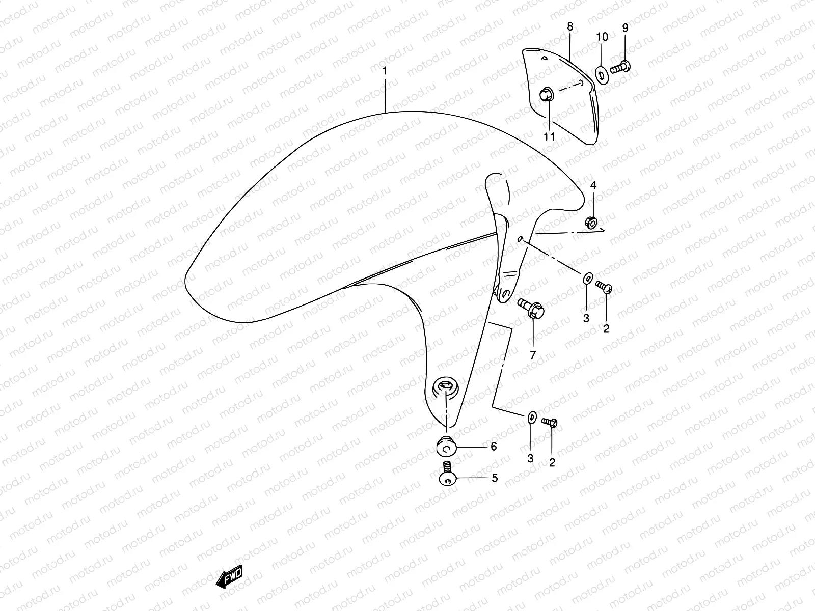 39A - FRONT FENDER (MODEL S/T/V/W)