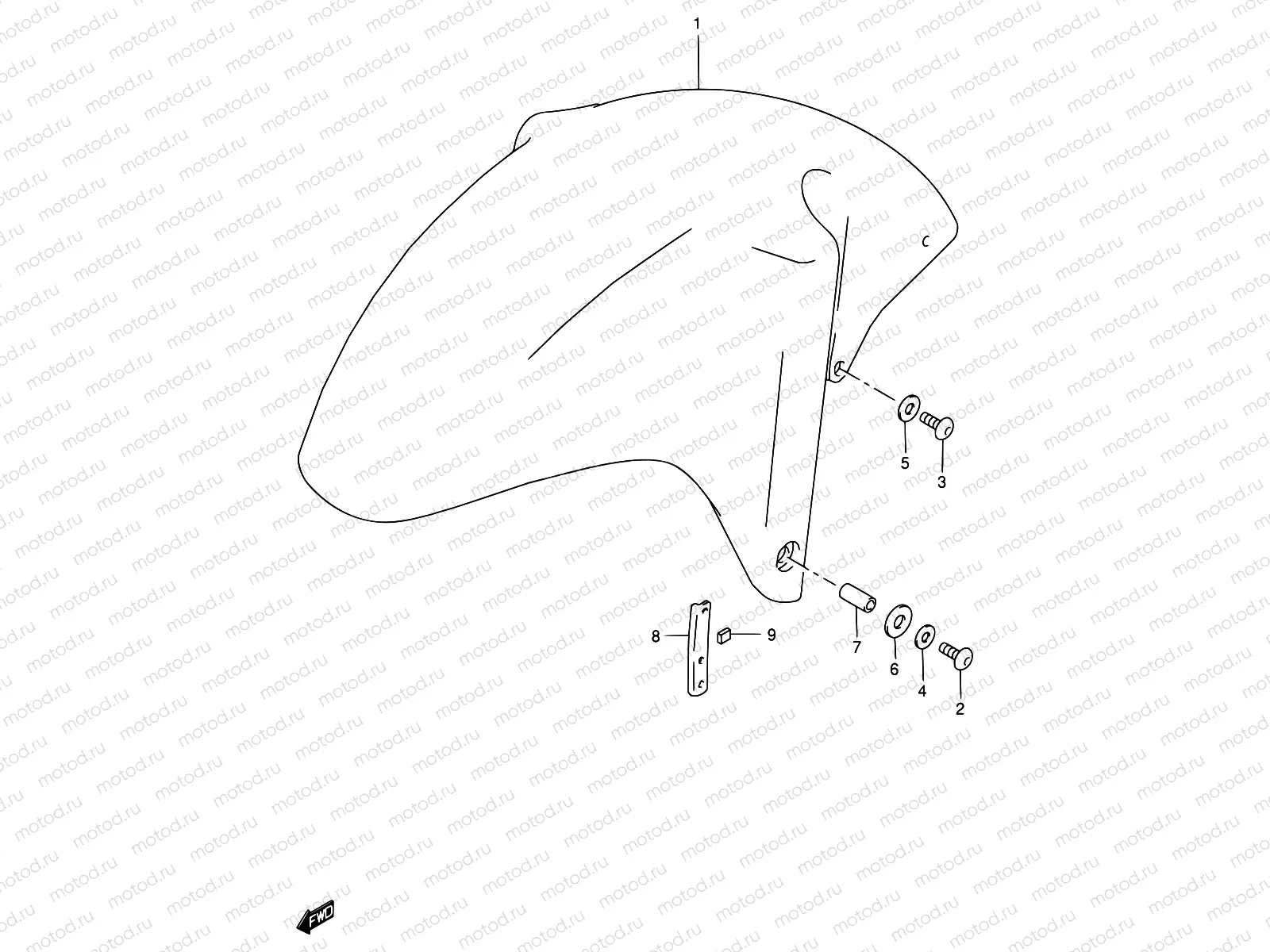 39A - FRONT FENDER (MODEL W/X)