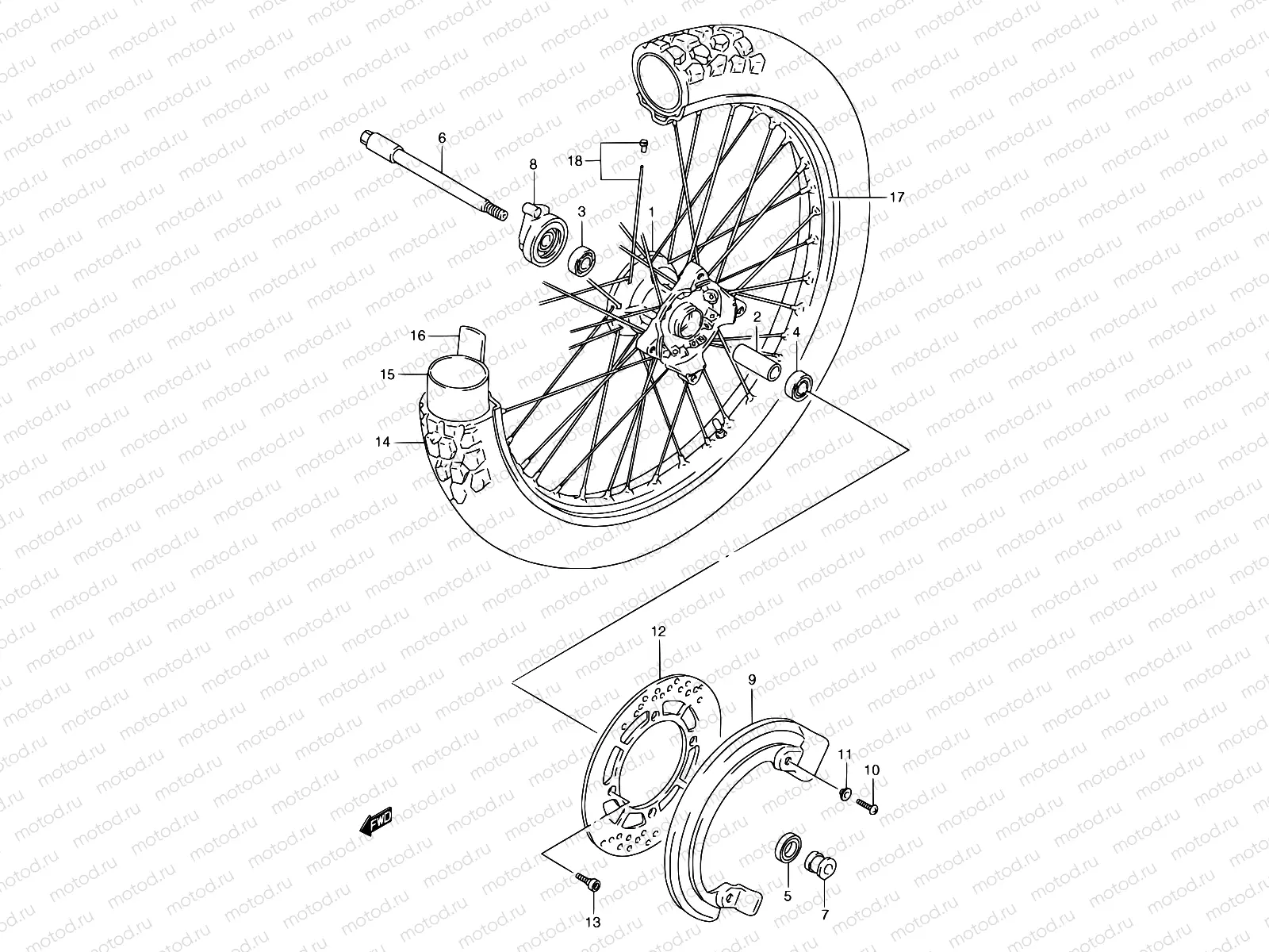 39A - FRONT WHEEL  (MODEL L/M/N/P/R)