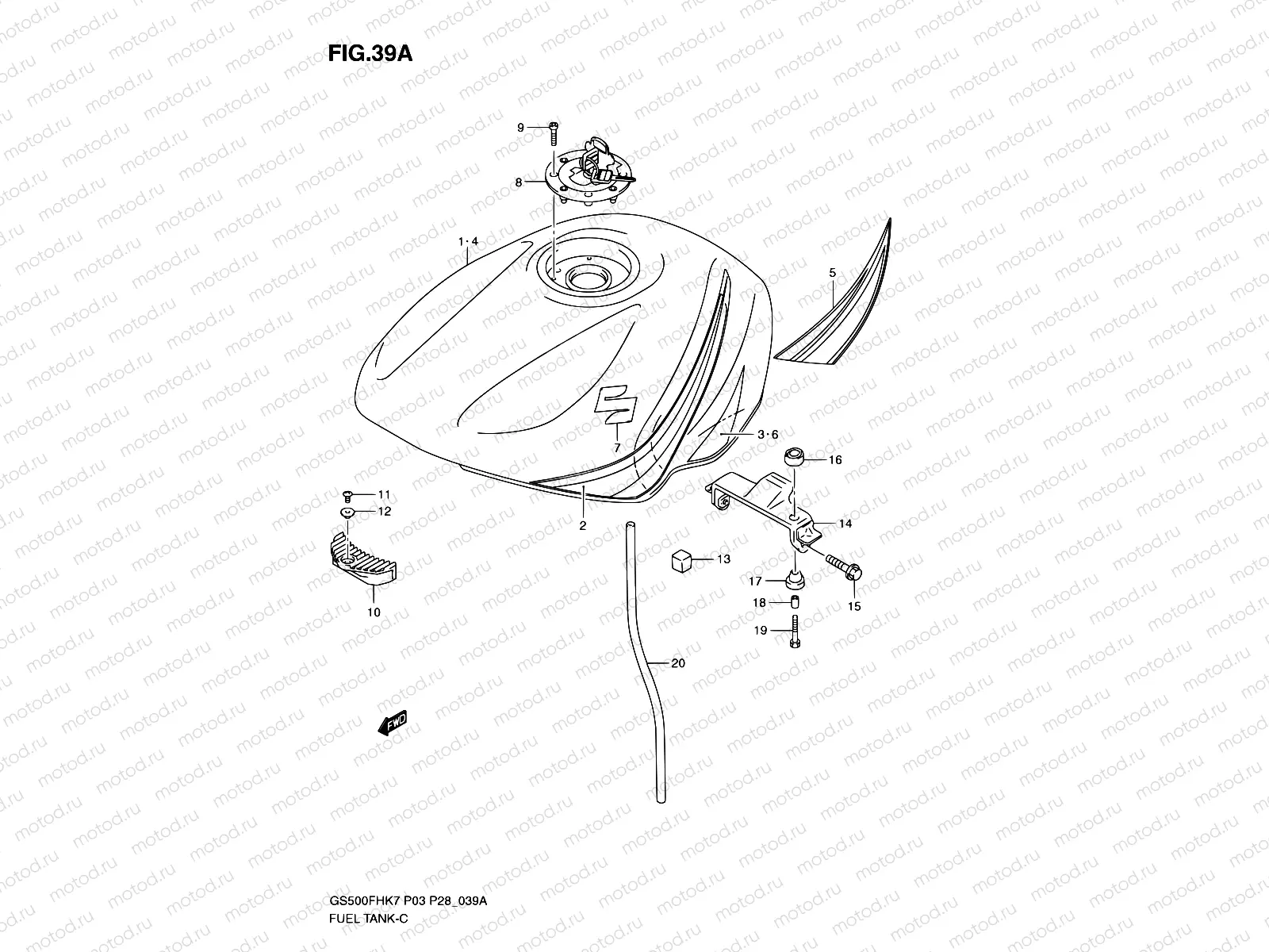 39A - FUEL TANK (MODEL K8)