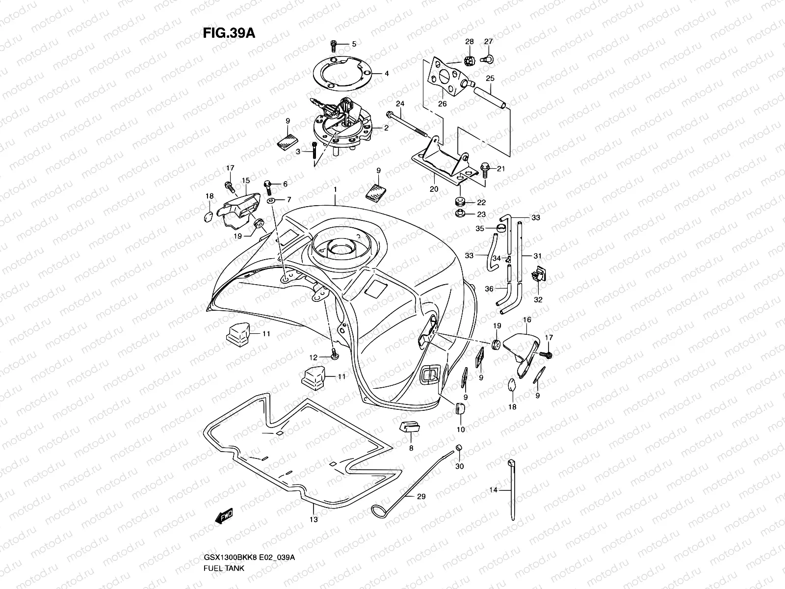 39A - FUEL TANK (MODEL L0)