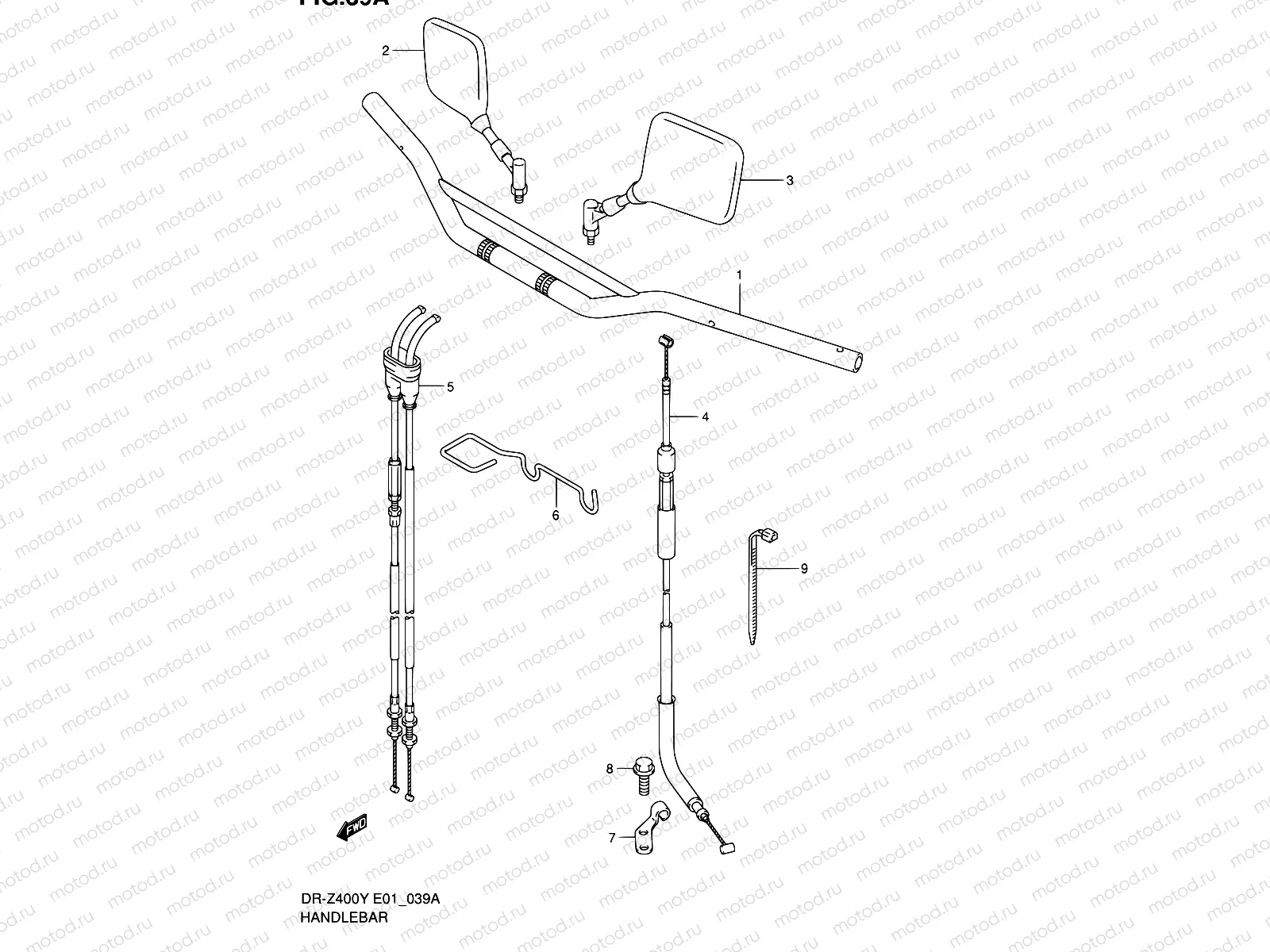 39A - HANDLEBAR (DR-Z400E E24)