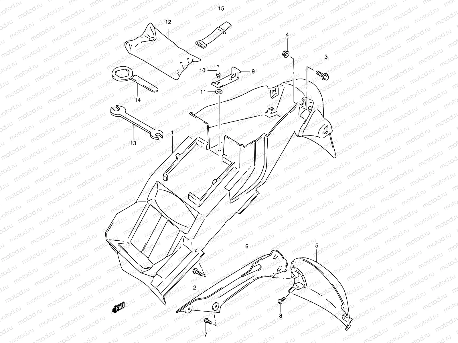 39A - REAR FENDER (MODEL W/X/Y/K1)